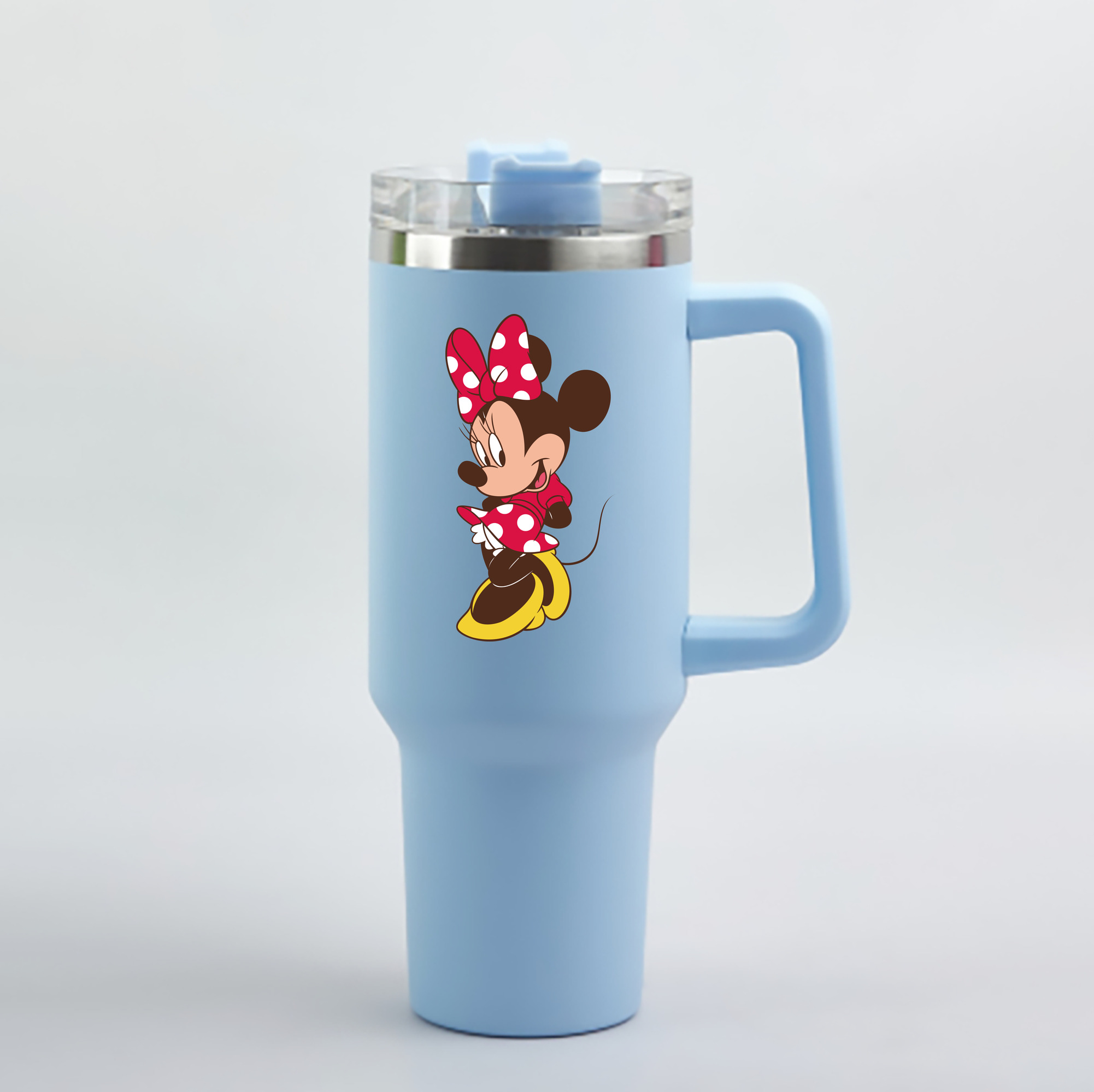 （画像用） ミッキーマウス Mickey Mouse 1200mL車用タンブラー - クリスタルステッカー（プラスチックストロー付き）