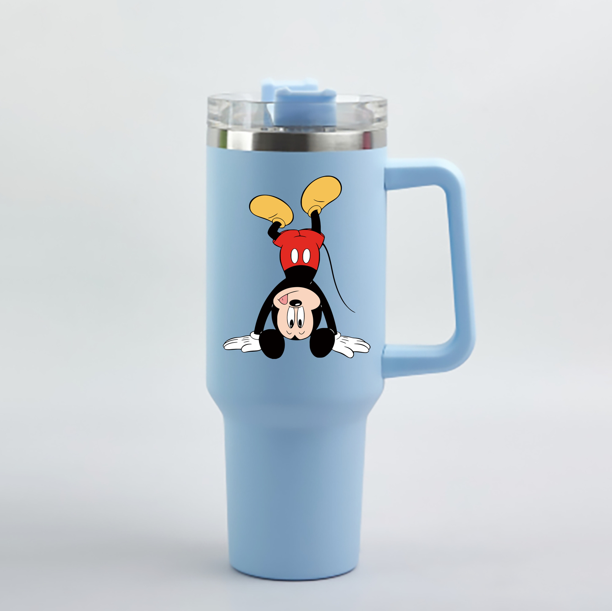 （画像用） ミッキーマウス Mickey Mouse 1200mL車用タンブラー - クリスタルステッカー（プラスチックストロー付き）