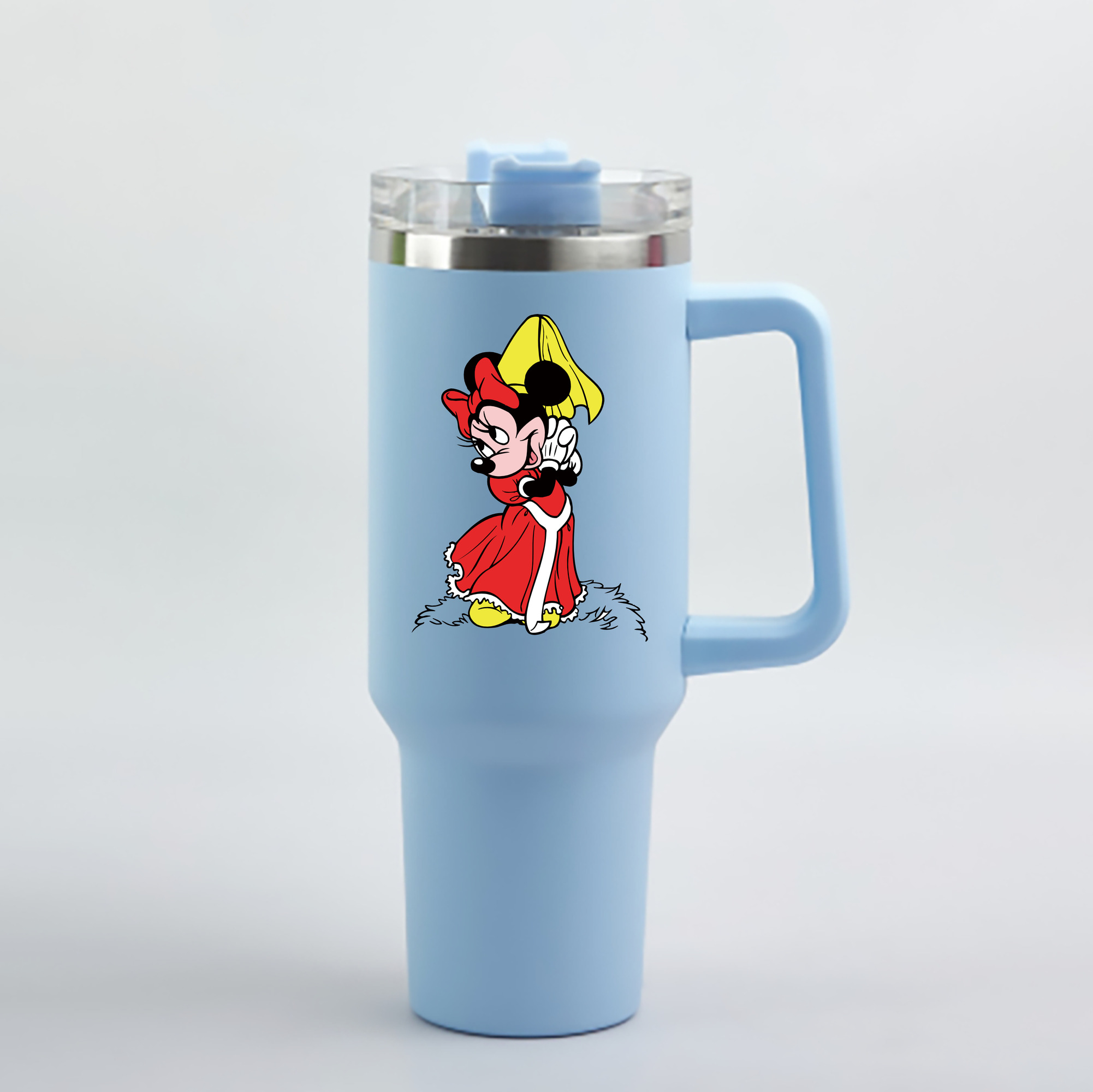 （画像用） ミッキーマウス Mickey Mouse 1200mL車用タンブラー - クリスタルステッカー（プラスチックストロー付き）