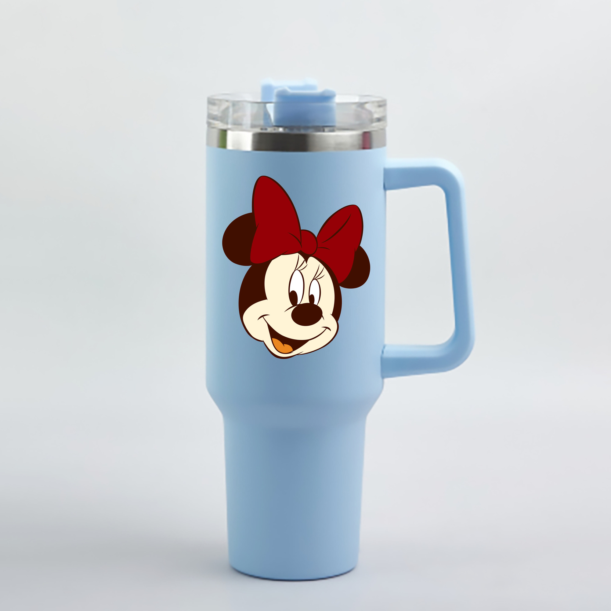 （画像用） ミッキーマウス Mickey Mouse 1200mL車用タンブラー - クリスタルステッカー（プラスチックストロー付き）