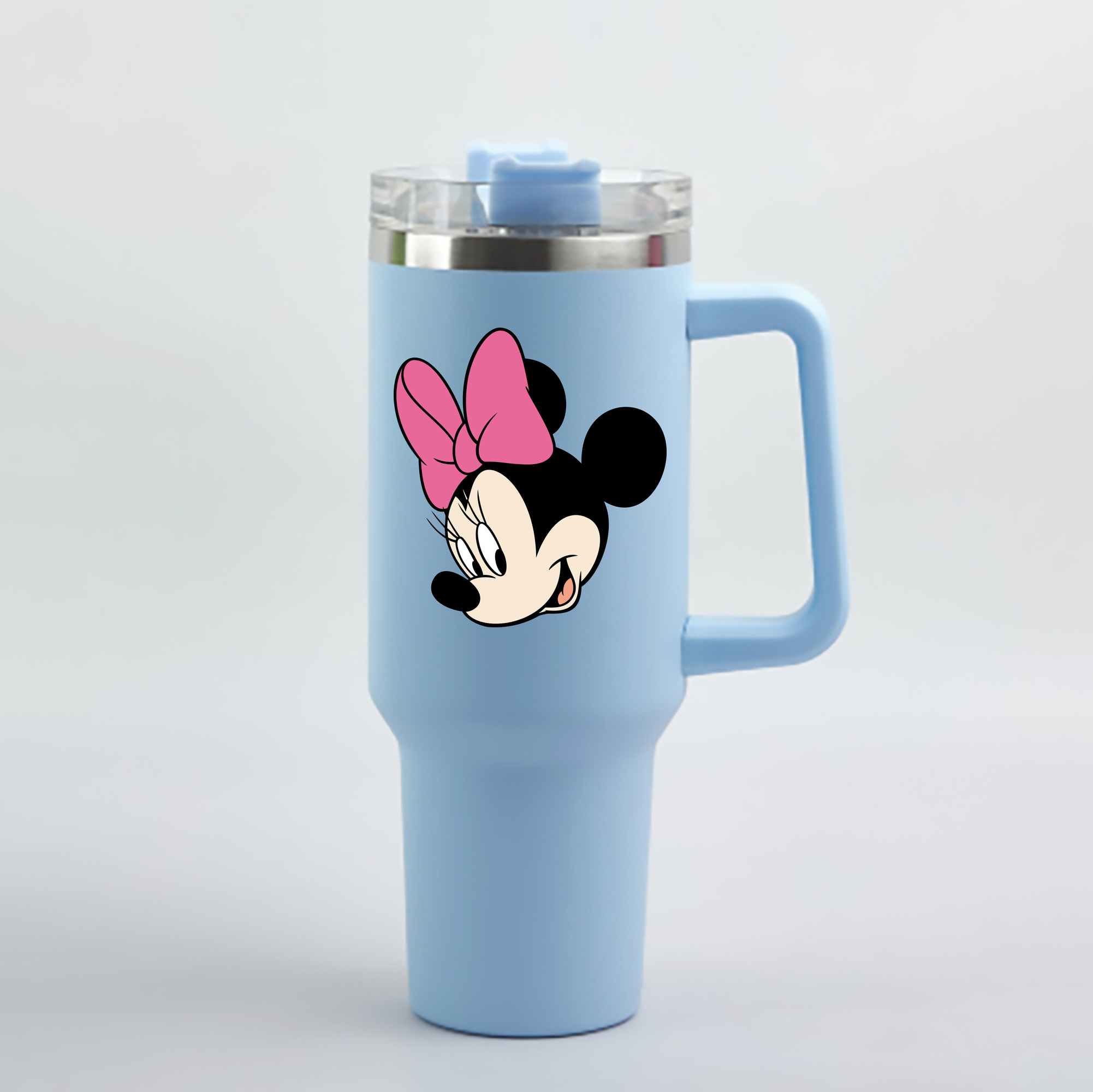 （画像用） ミッキーマウス Mickey Mouse 1200mL車用タンブラー - クリスタルステッカー（プラスチックストロー付き）