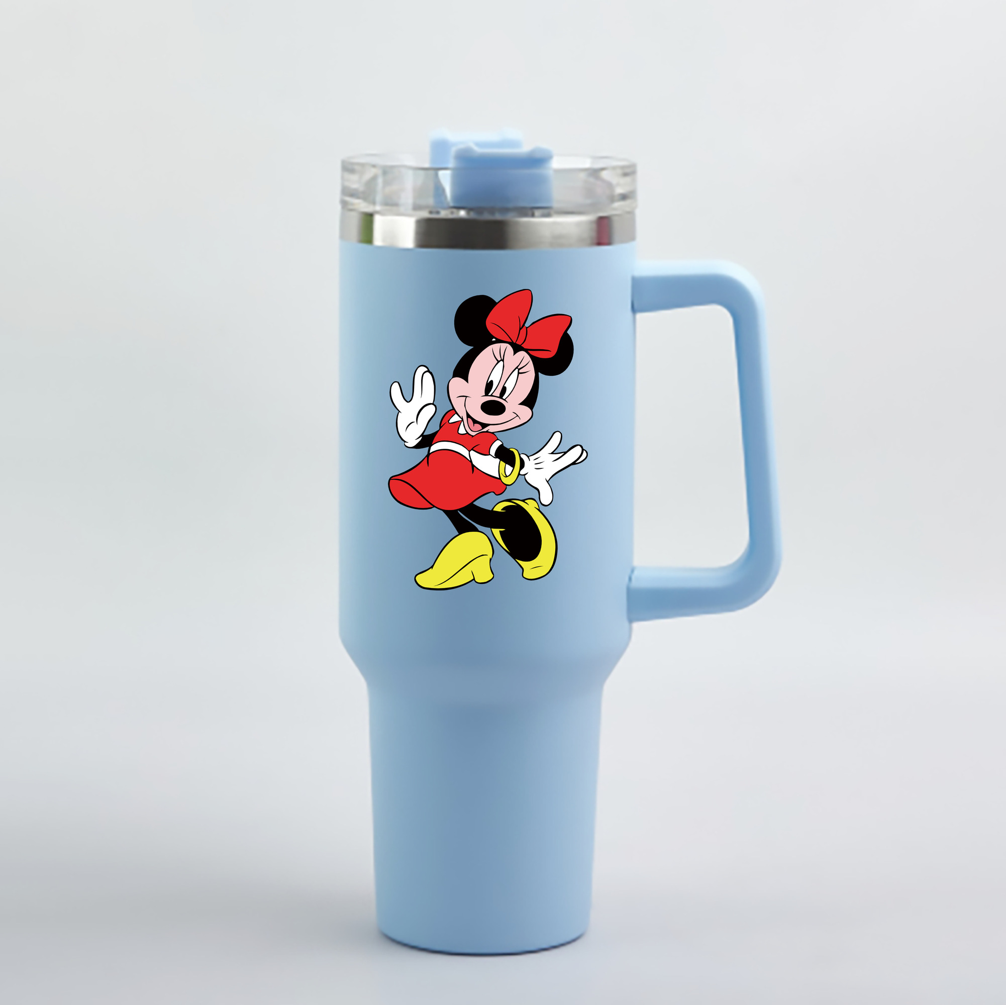 （画像用） ミッキーマウス Mickey Mouse 1200mL車用タンブラー - クリスタルステッカー（プラスチックストロー付き）
