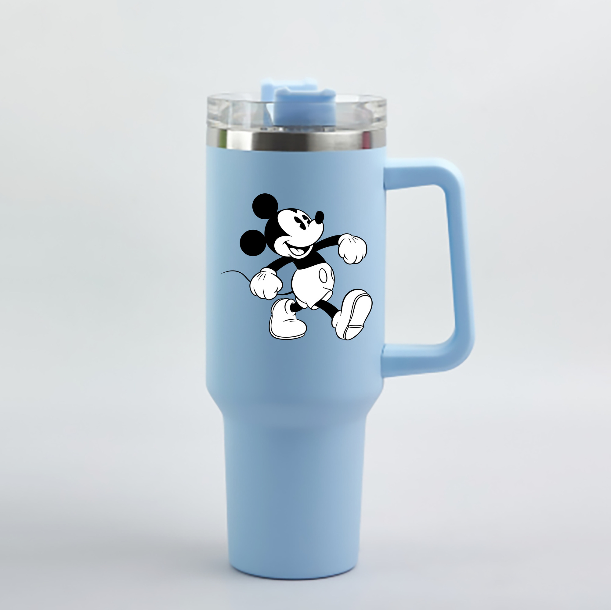 （画像用） ミッキーマウス Mickey Mouse 1200mL車用タンブラー - クリスタルステッカー（プラスチックストロー付き）