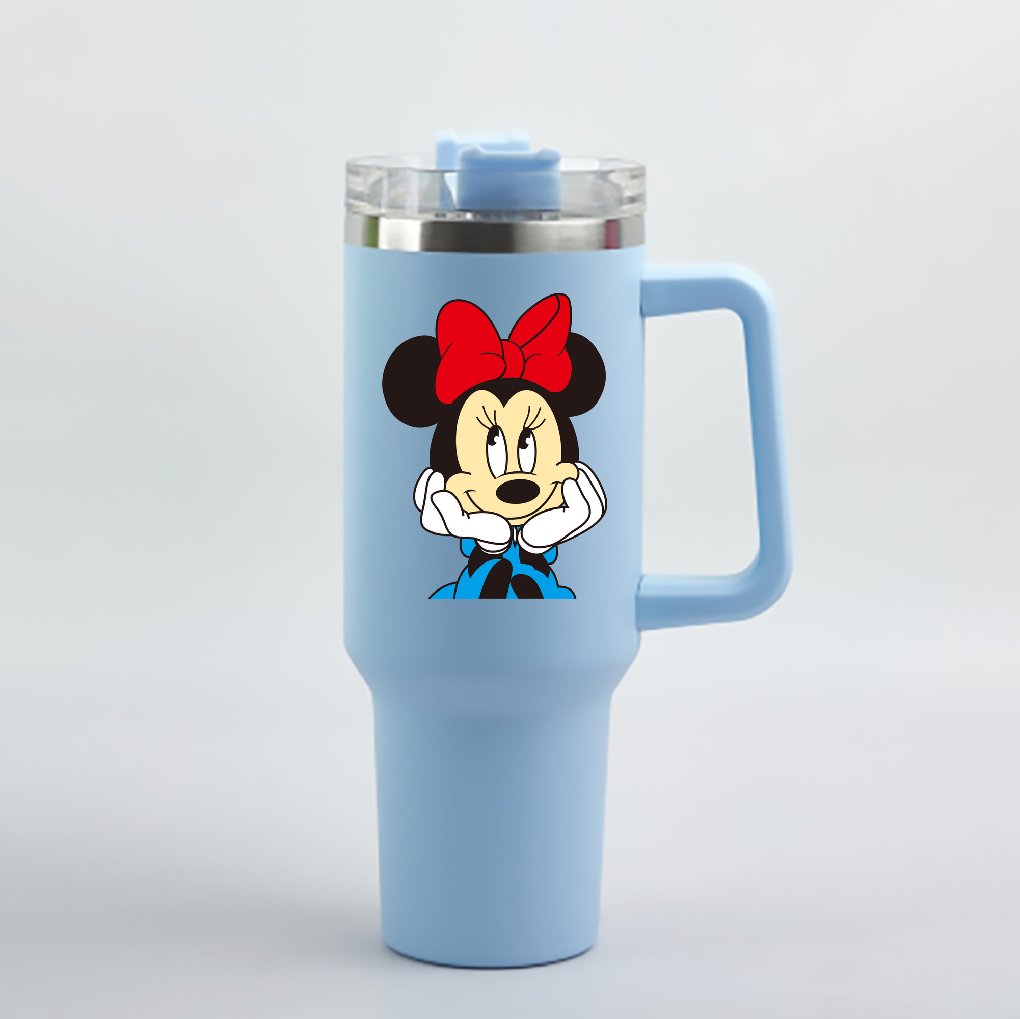 （画像用） ミッキーマウス Mickey Mouse 1200mL車用タンブラー - クリスタルステッカー（プラスチックストロー付き）
