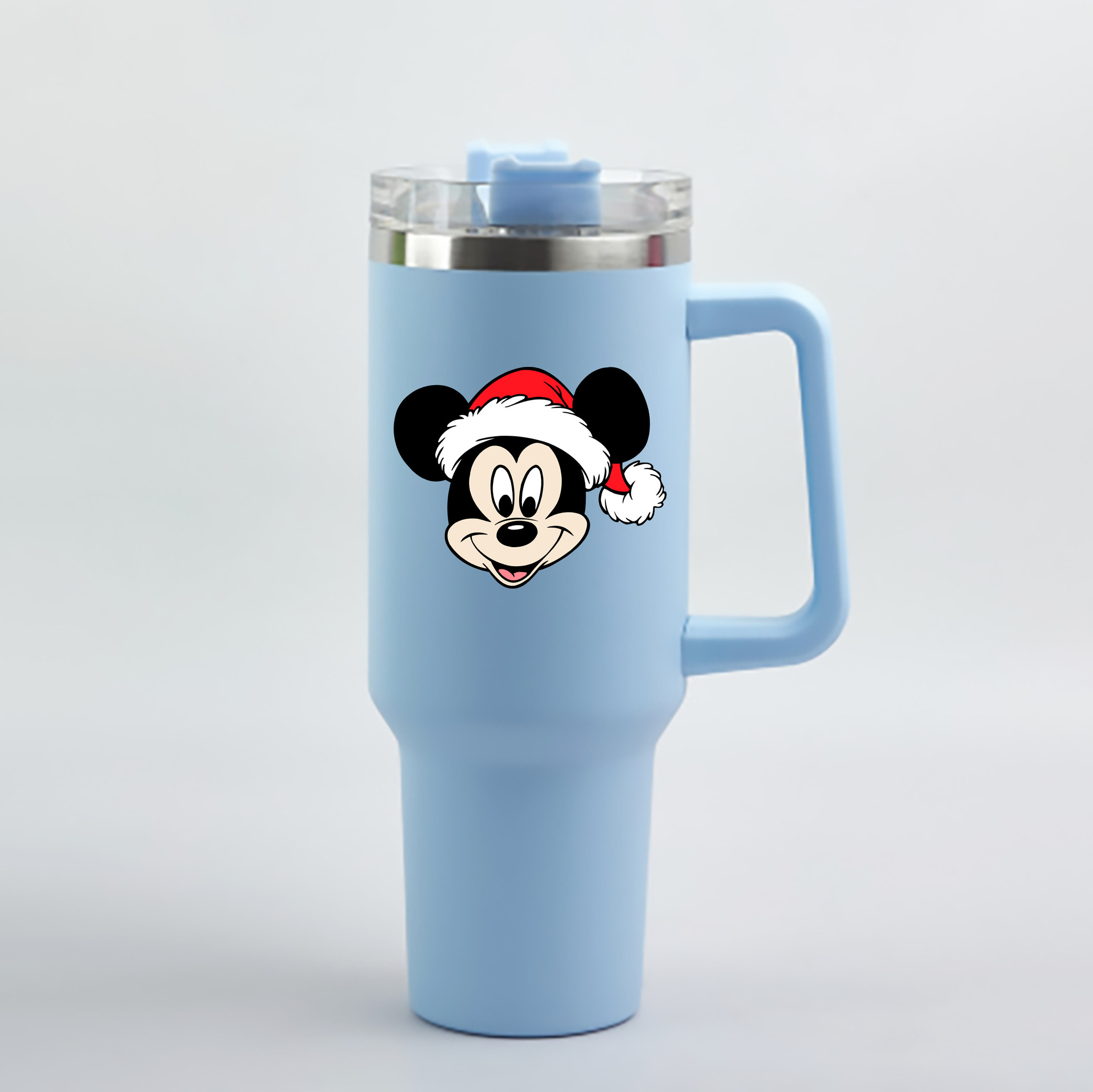 （画像用） ミッキーマウス Mickey Mouse 1200mL車用タンブラー - クリスタルステッカー（プラスチックストロー付き）