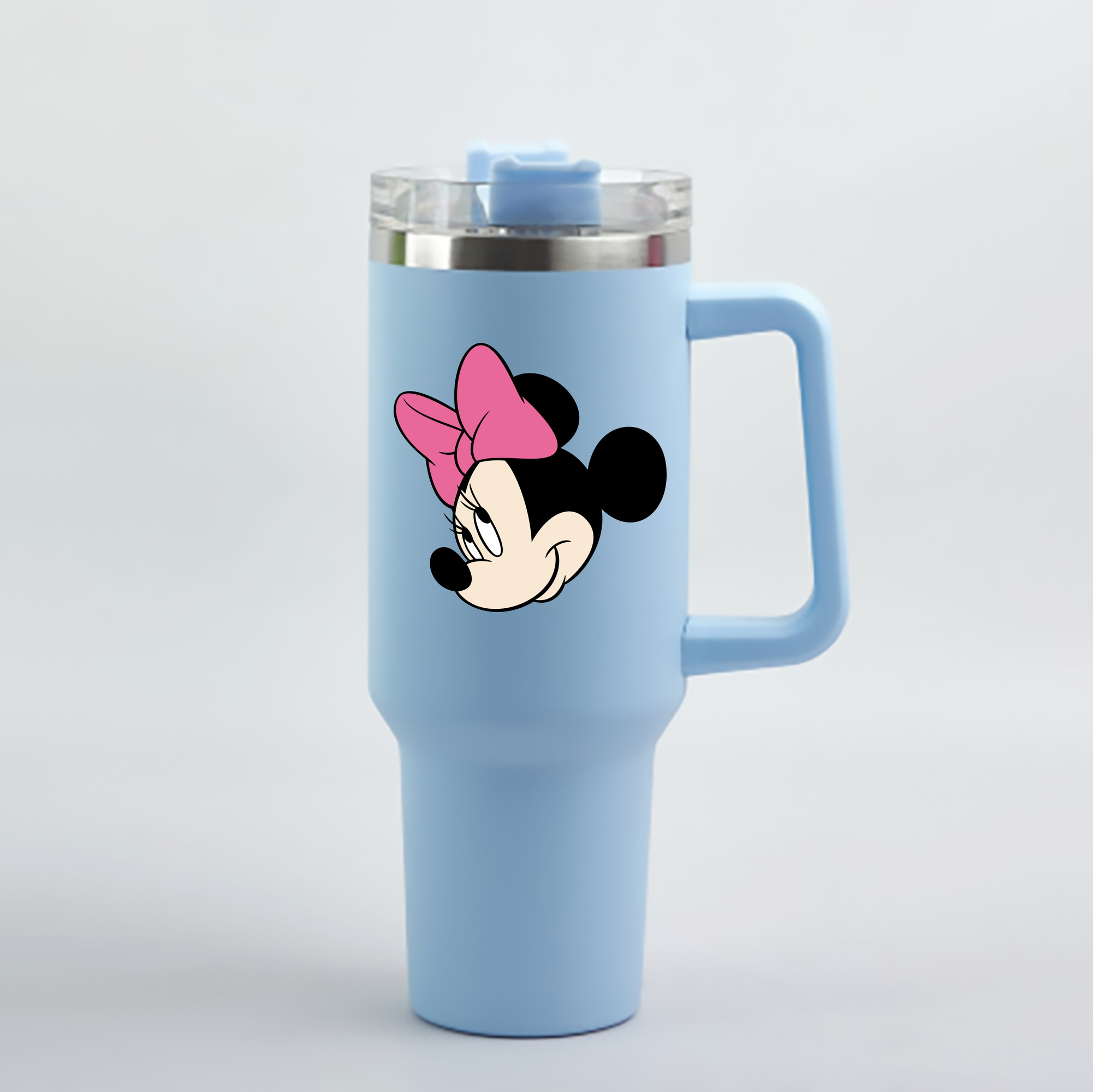 （画像用） ミッキーマウス Mickey Mouse 1200mL車用タンブラー - クリスタルステッカー（プラスチックストロー付き）