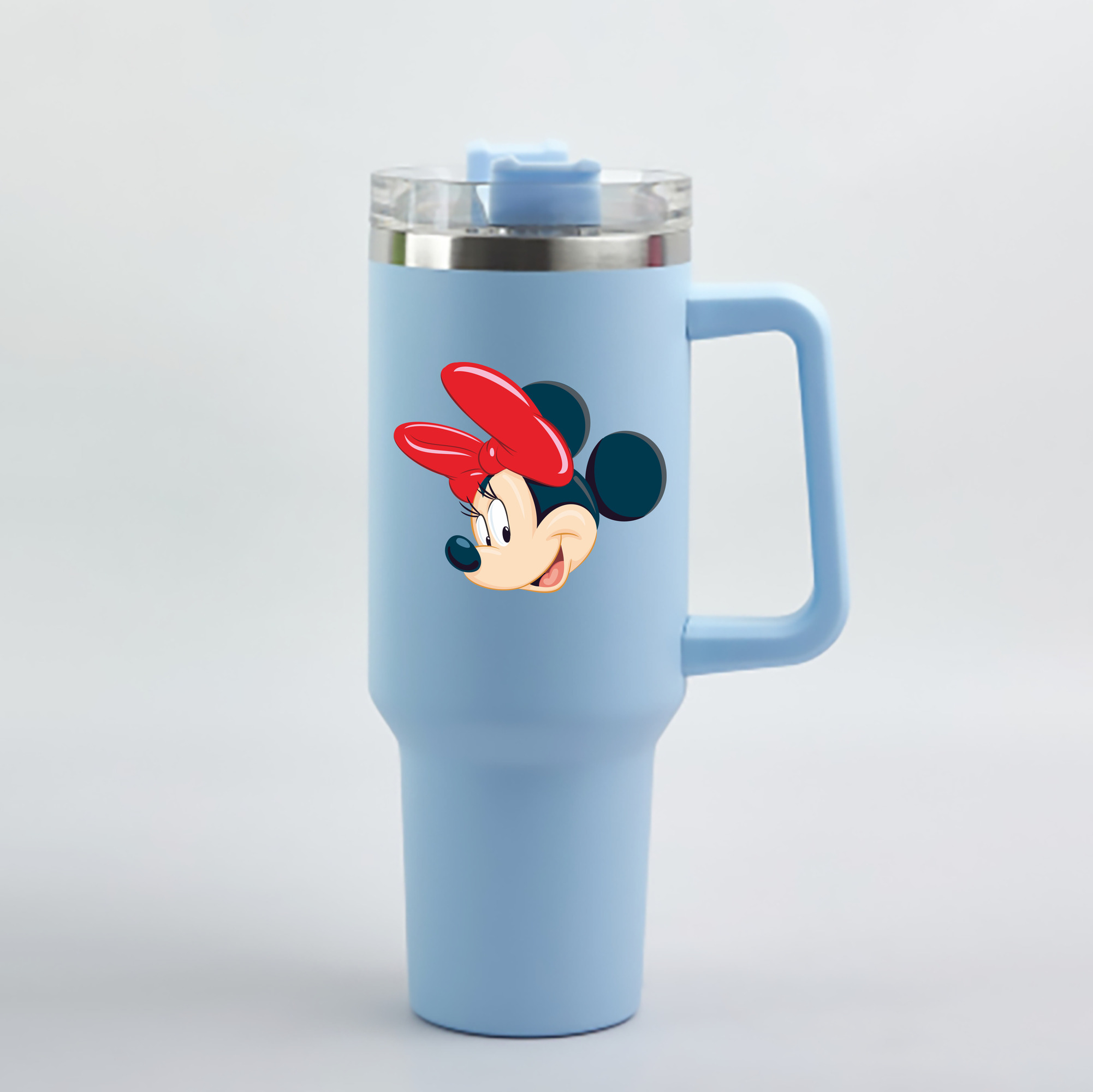 （画像用） ミッキーマウス Mickey Mouse 1200mL車用タンブラー - クリスタルステッカー（プラスチックストロー付き）