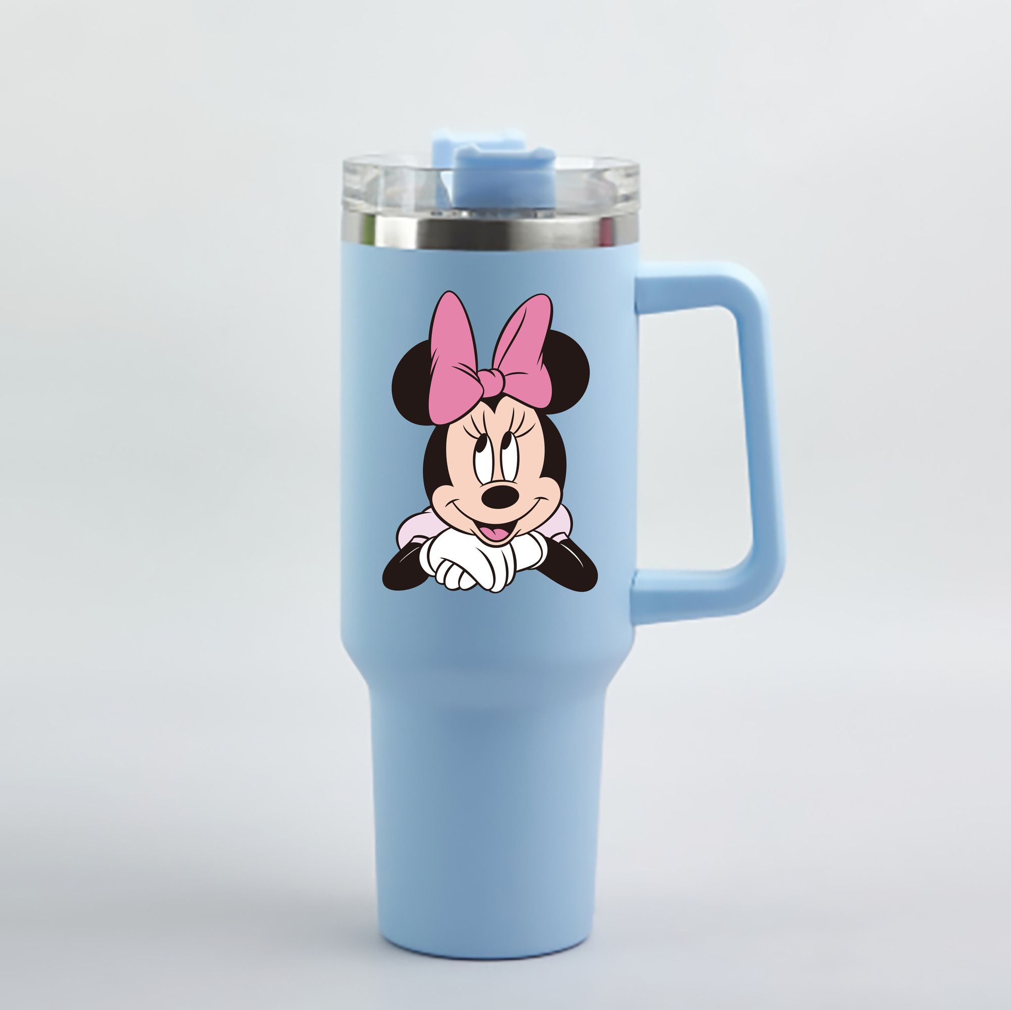 （画像用） ミッキーマウス Mickey Mouse 1200mL車用タンブラー - クリスタルステッカー（プラスチックストロー付き）