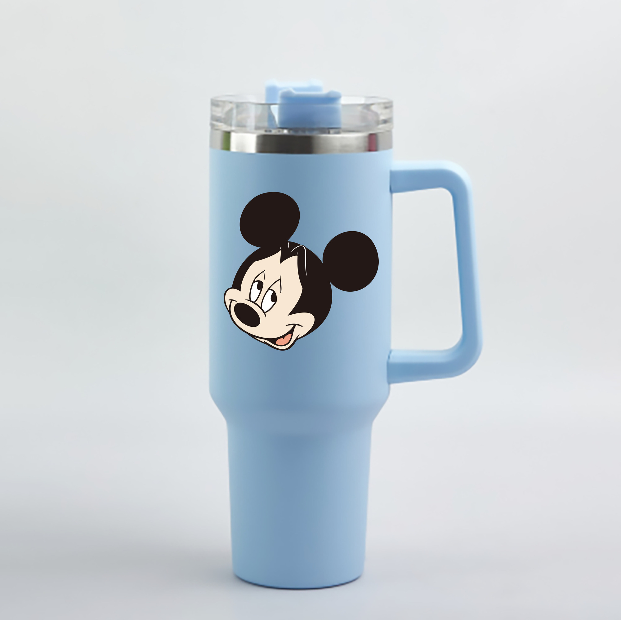 （画像用） ミッキーマウス Mickey Mouse 1200mL車用タンブラー - クリスタルステッカー（プラスチックストロー付き）