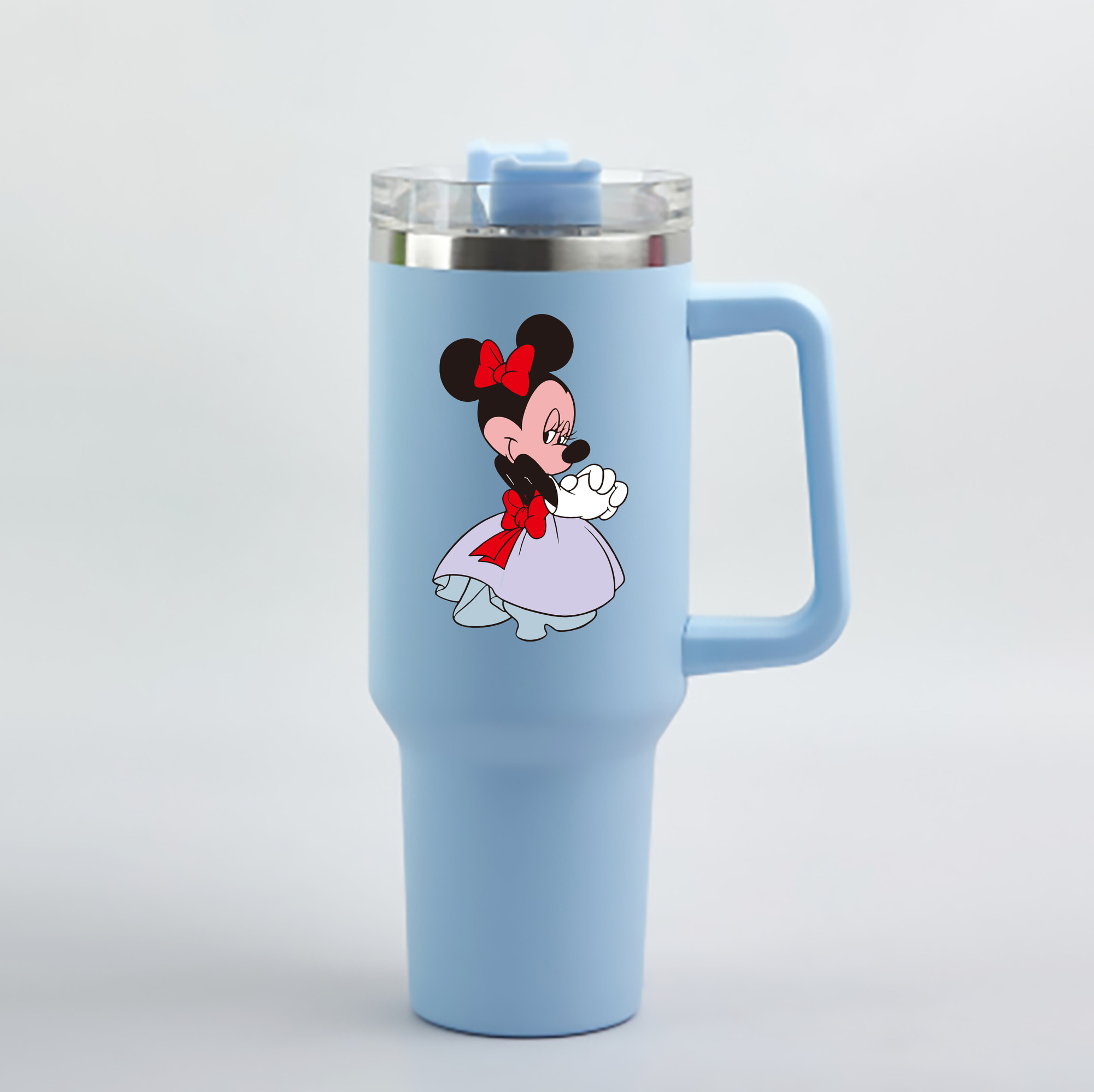 （画像用） ミッキーマウス Mickey Mouse 1200mL車用タンブラー - クリスタルステッカー（プラスチックストロー付き）