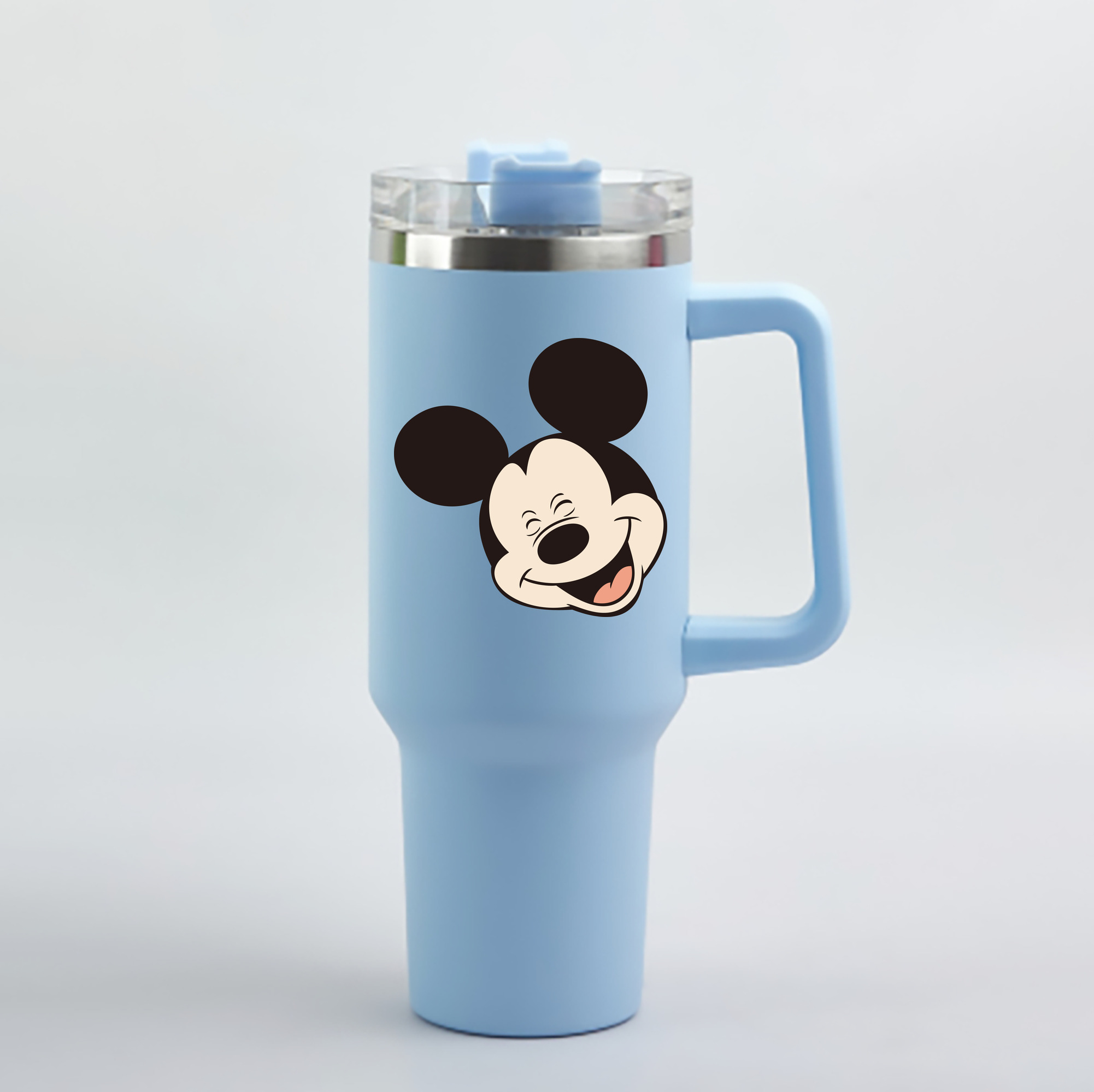 （画像用） ミッキーマウス Mickey Mouse 1200mL車用タンブラー - クリスタルステッカー（プラスチックストロー付き）