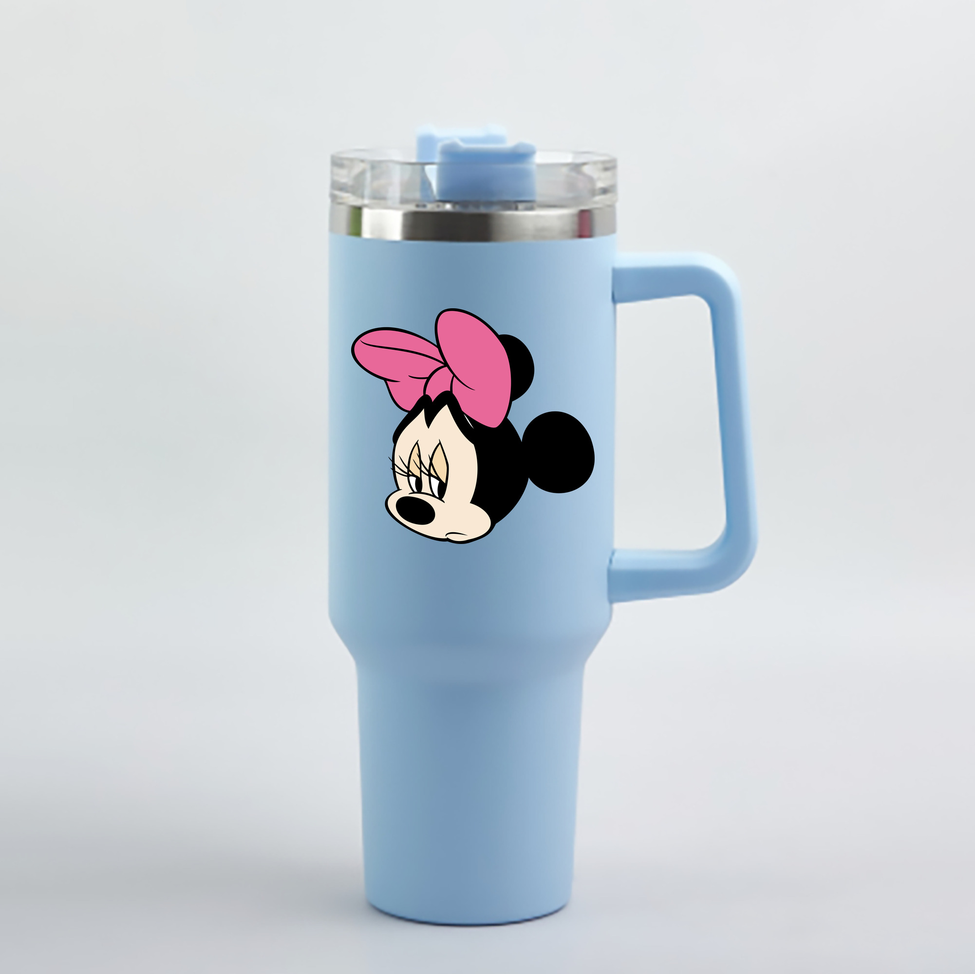 （画像用） ミッキーマウス Mickey Mouse 1200mL車用タンブラー - クリスタルステッカー（プラスチックストロー付き）