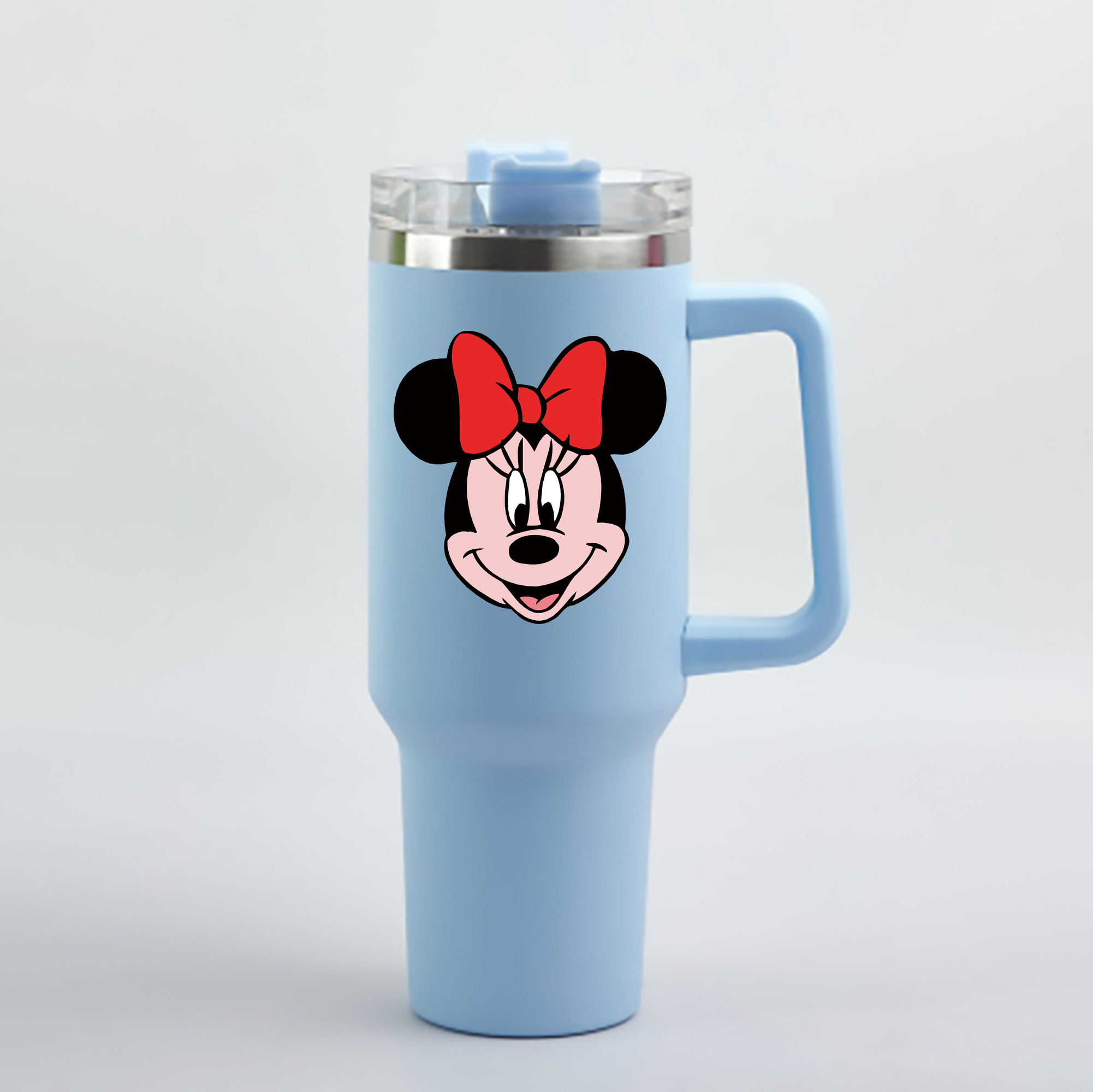 （画像用） ミッキーマウス Mickey Mouse 1200mL車用タンブラー - クリスタルステッカー（プラスチックストロー付き）