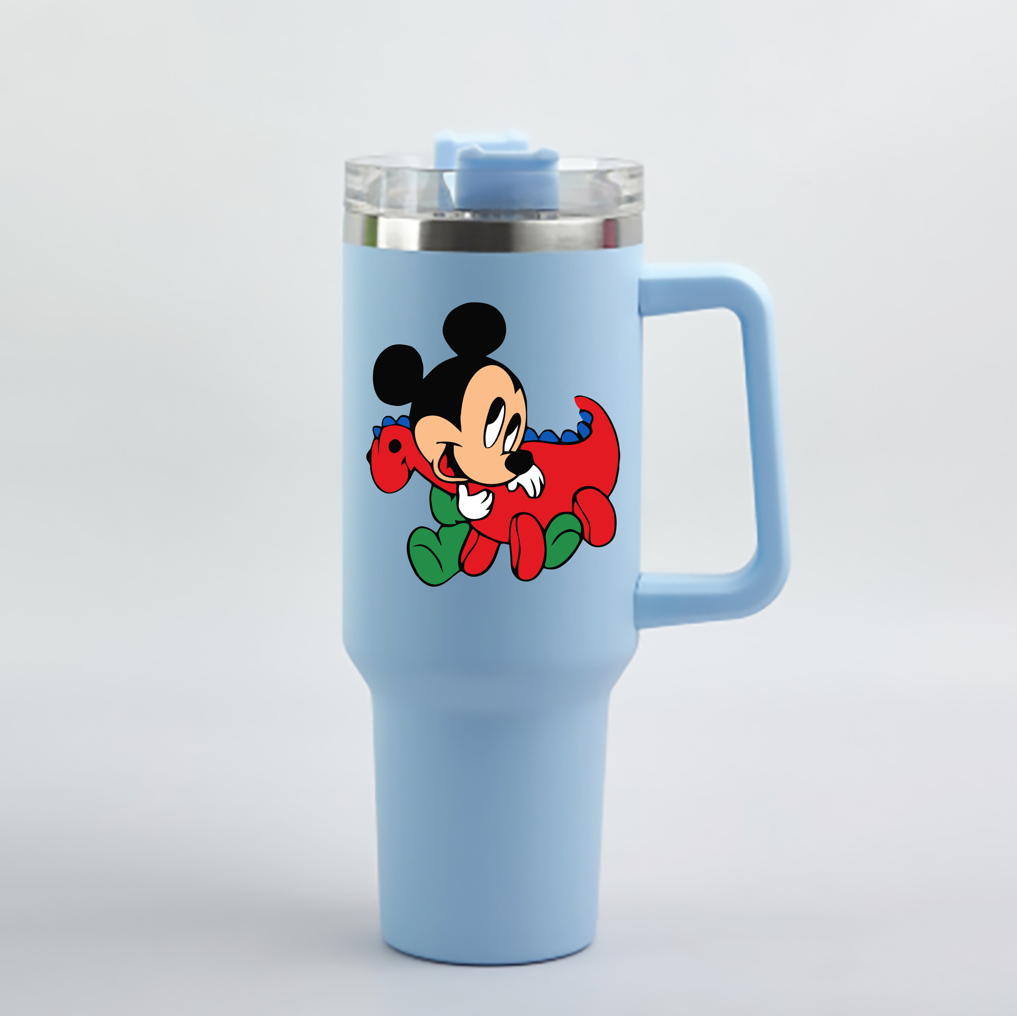 （画像用） ミッキーマウス Mickey Mouse 1200mL車用タンブラー - クリスタルステッカー（プラスチックストロー付き）