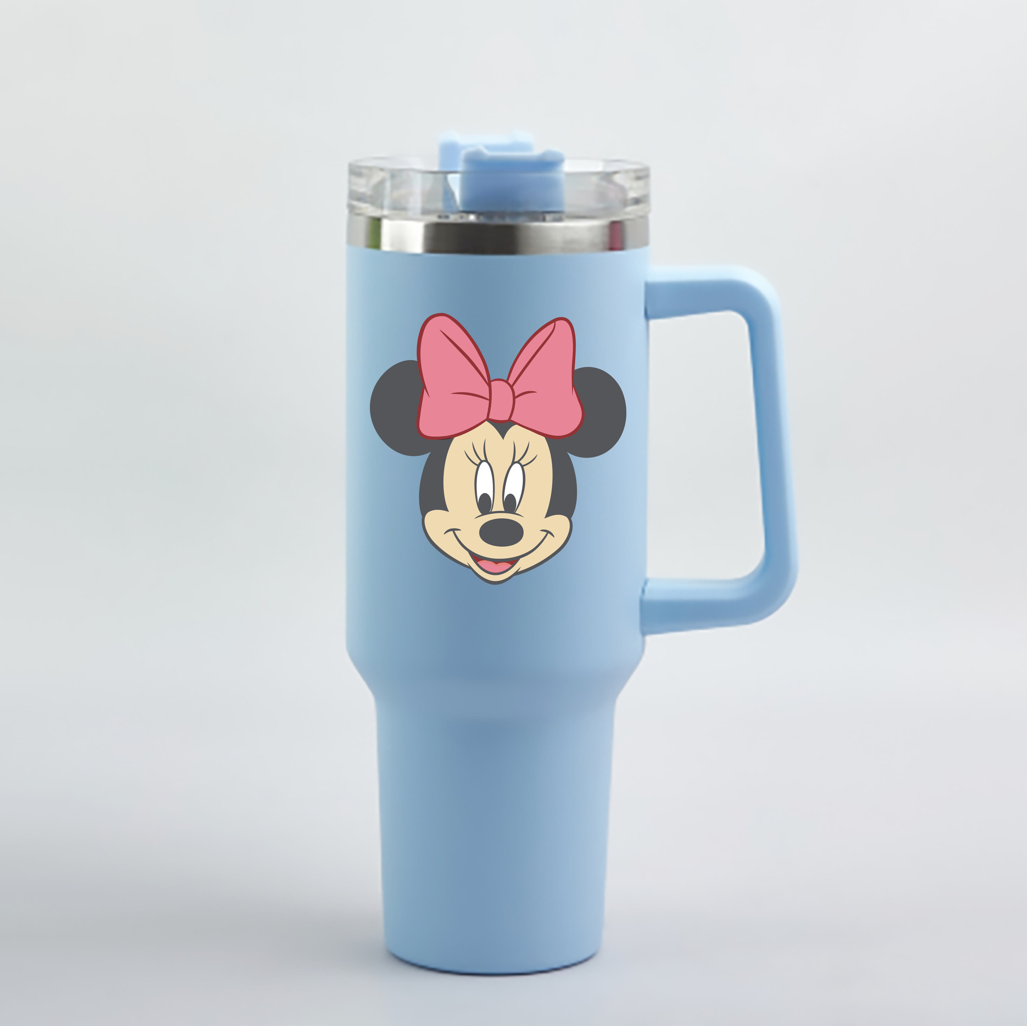 （画像用） ミッキーマウス Mickey Mouse 1200mL車用タンブラー - クリスタルステッカー（プラスチックストロー付き）