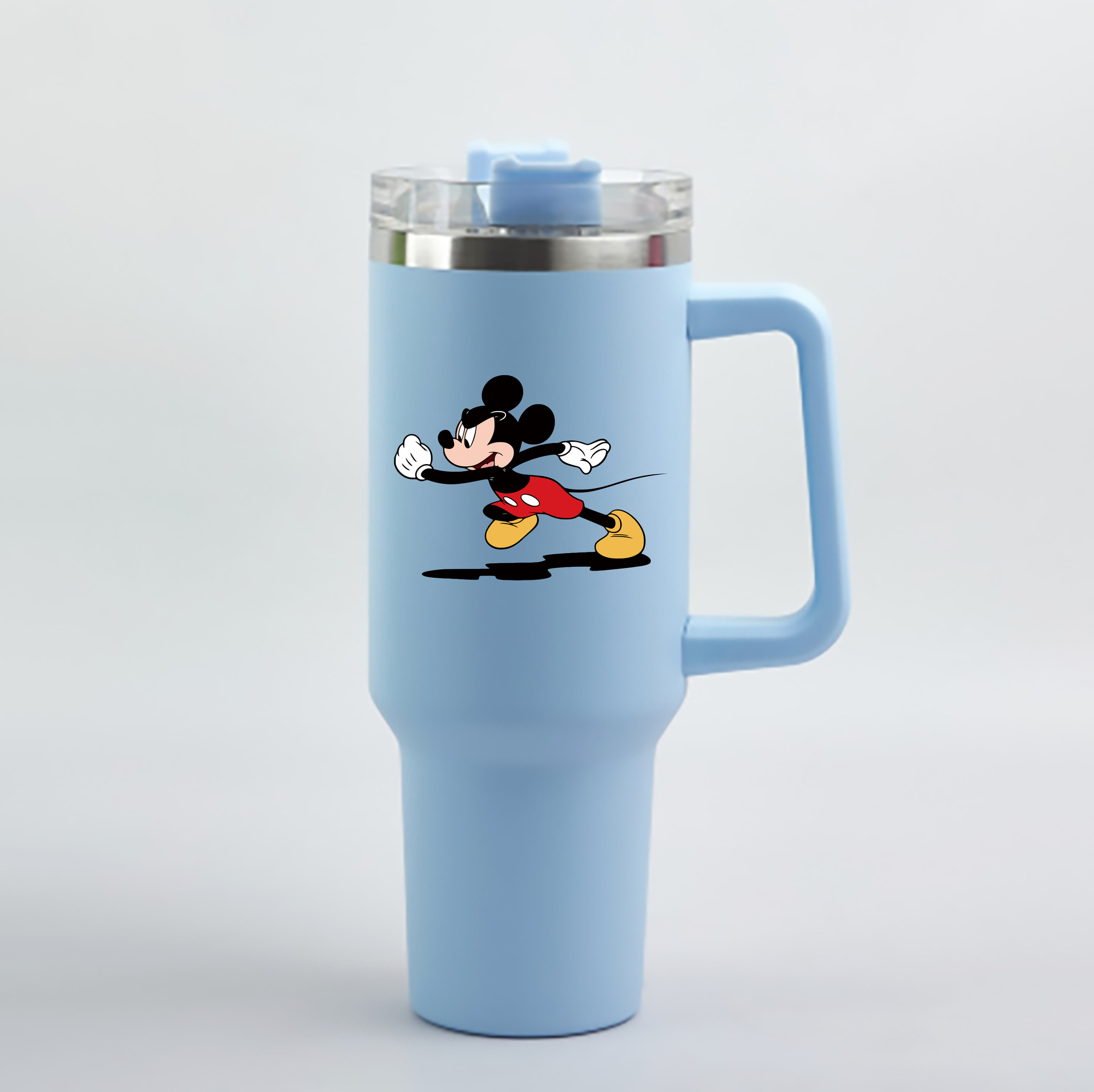 （画像用） ミッキーマウス Mickey Mouse 1200mL車用タンブラー - クリスタルステッカー（プラスチックストロー付き）