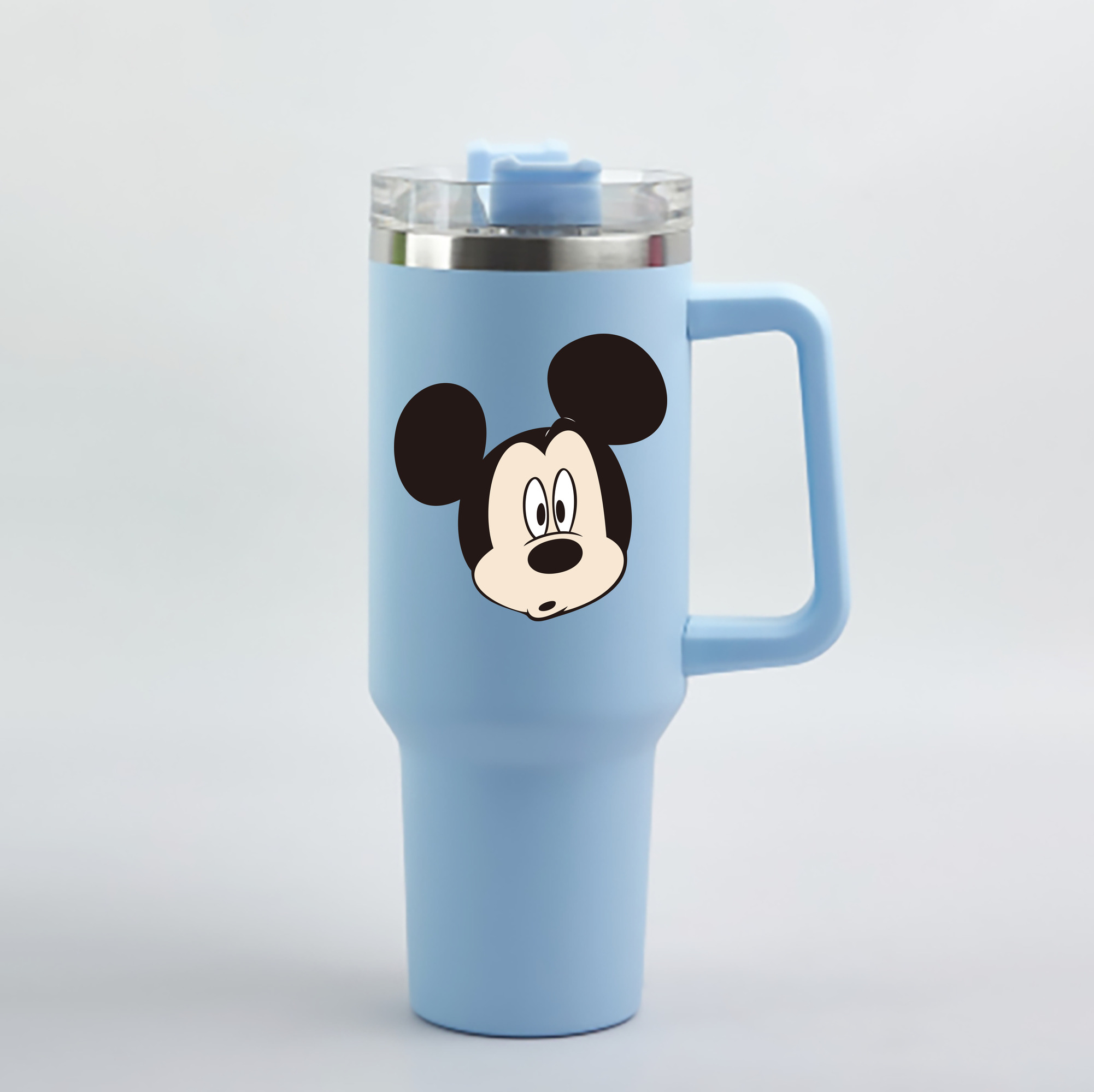 （画像用） ミッキーマウス Mickey Mouse 1200mL車用タンブラー - クリスタルステッカー（プラスチックストロー付き）