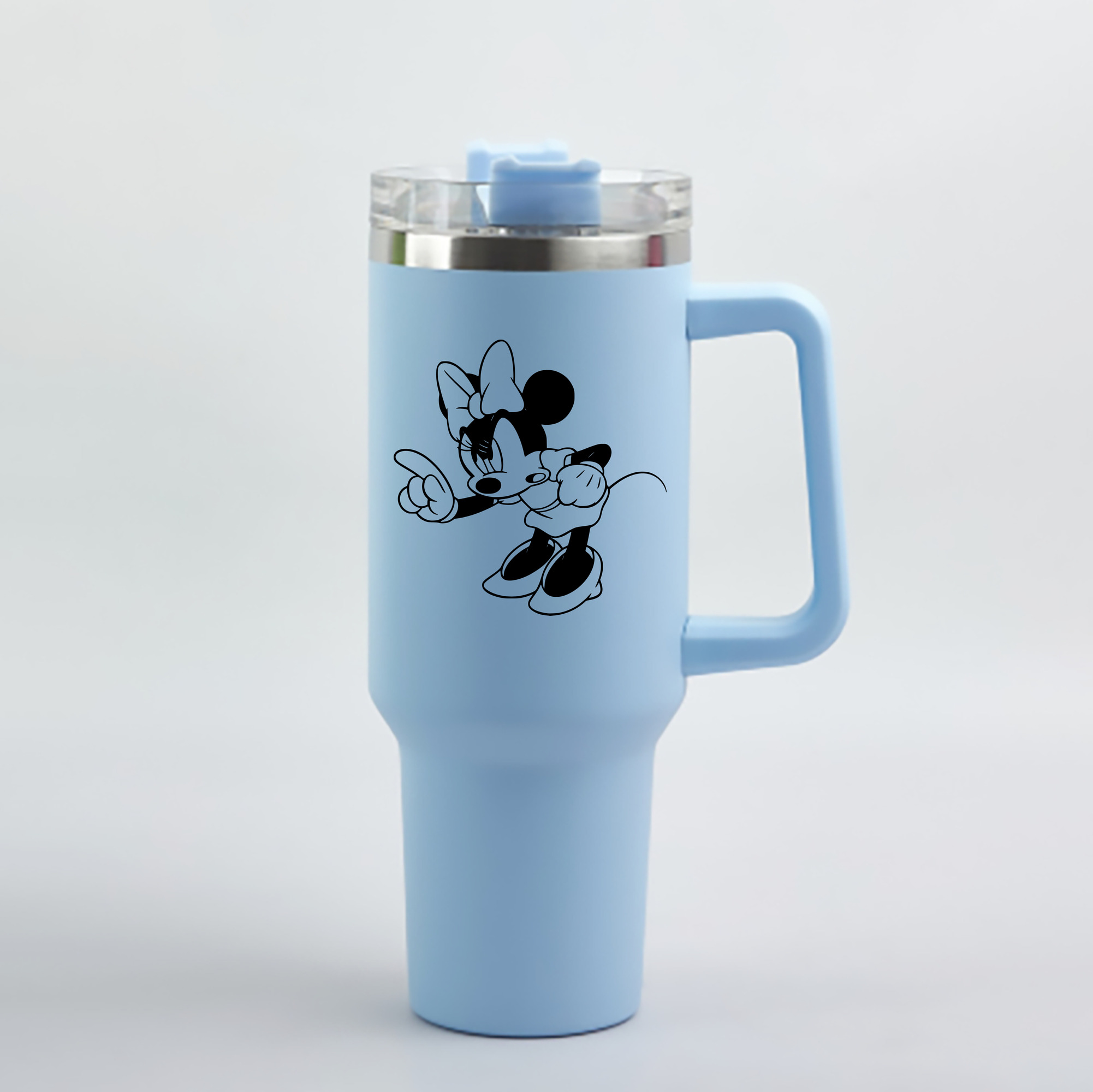 （画像用） ミッキーマウス Mickey Mouse 1200mL車用タンブラー - クリスタルステッカー（プラスチックストロー付き）