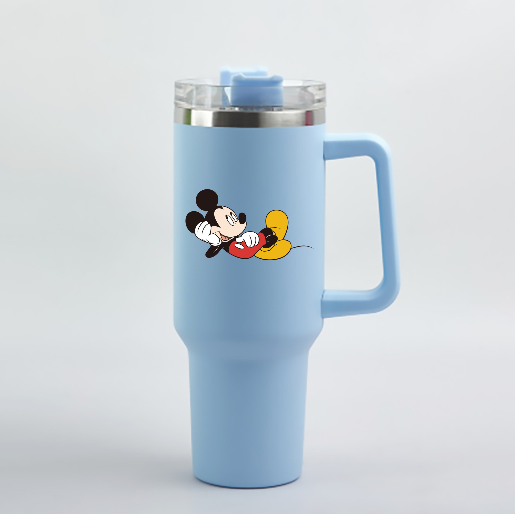 （画像用） ミッキーマウス Mickey Mouse 1200mL車用タンブラー - クリスタルステッカー（プラスチックストロー付き）