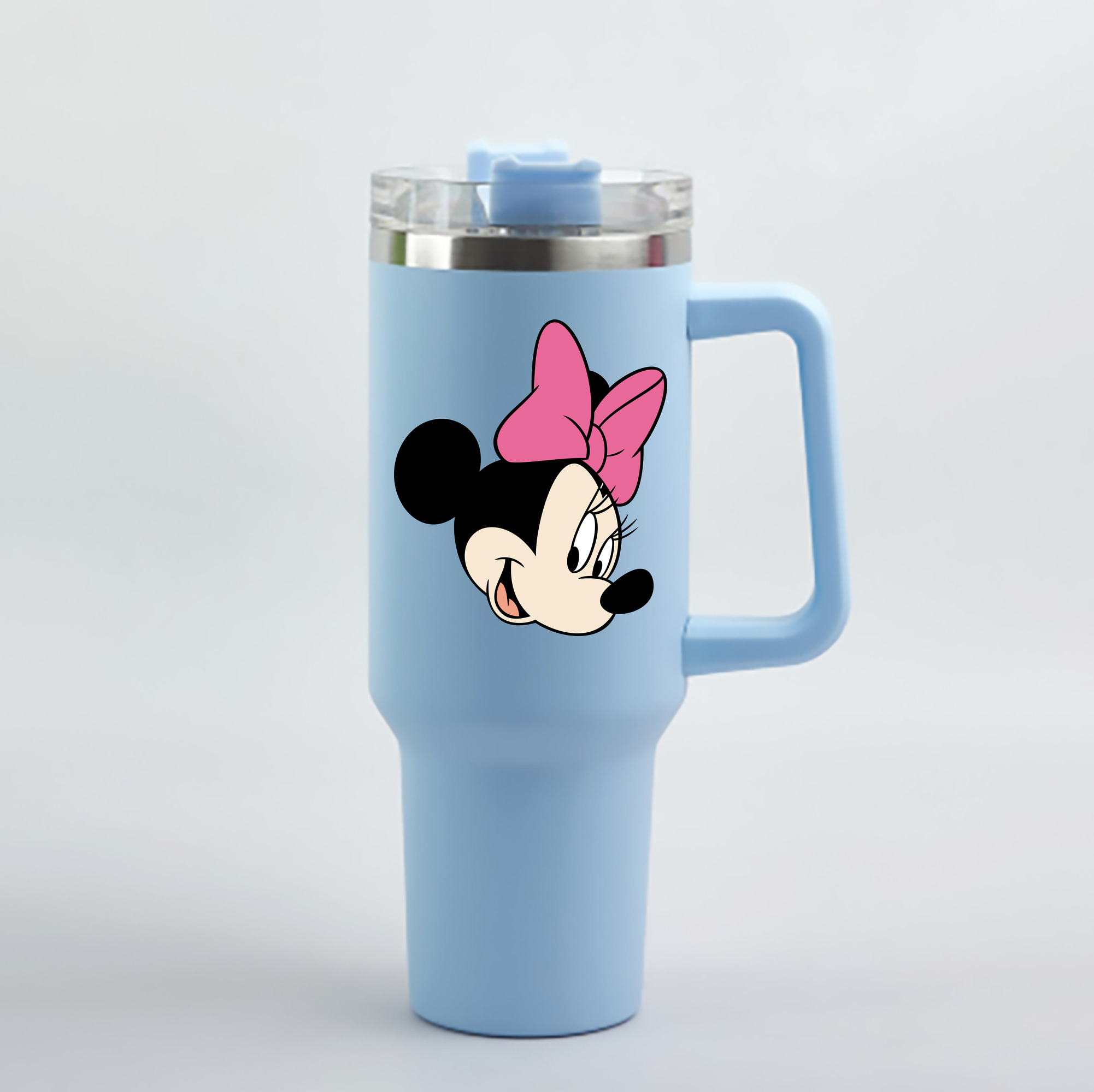 （画像用） ミッキーマウス Mickey Mouse 1200mL車用タンブラー - クリスタルステッカー（プラスチックストロー付き）