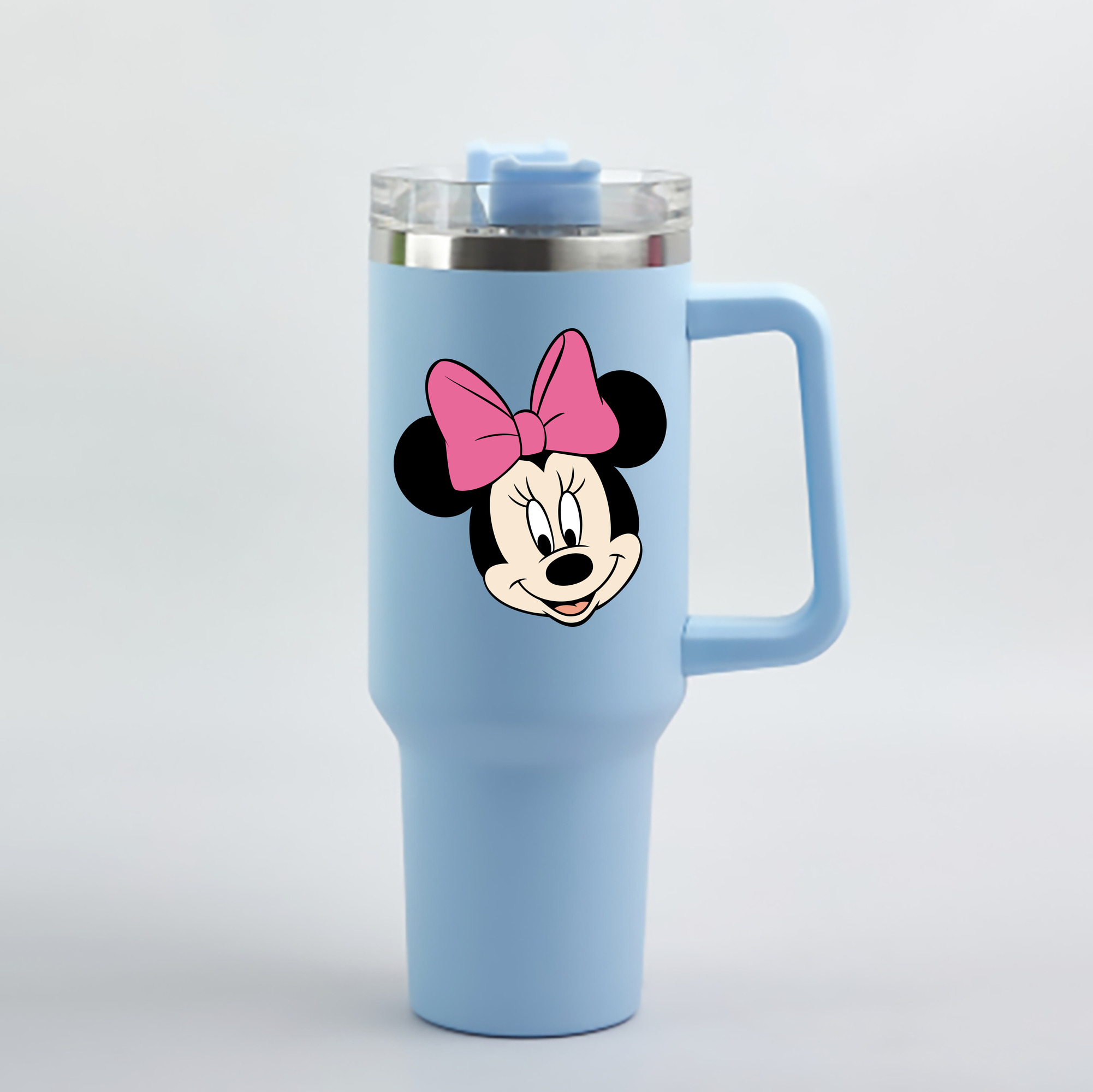 （画像用） ミッキーマウス Mickey Mouse 1200mL車用タンブラー - クリスタルステッカー（プラスチックストロー付き）