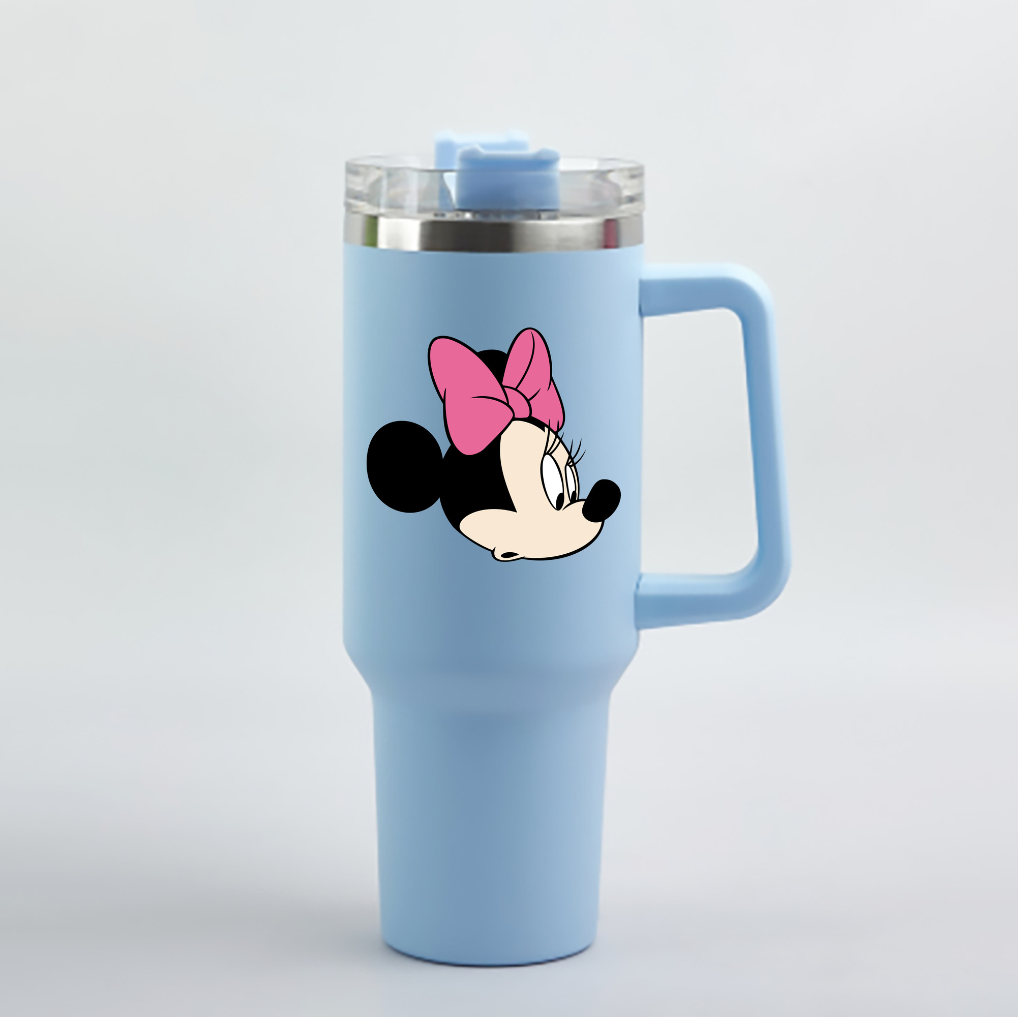 （画像用） ミッキーマウス Mickey Mouse 1200mL車用タンブラー - クリスタルステッカー（プラスチックストロー付き）