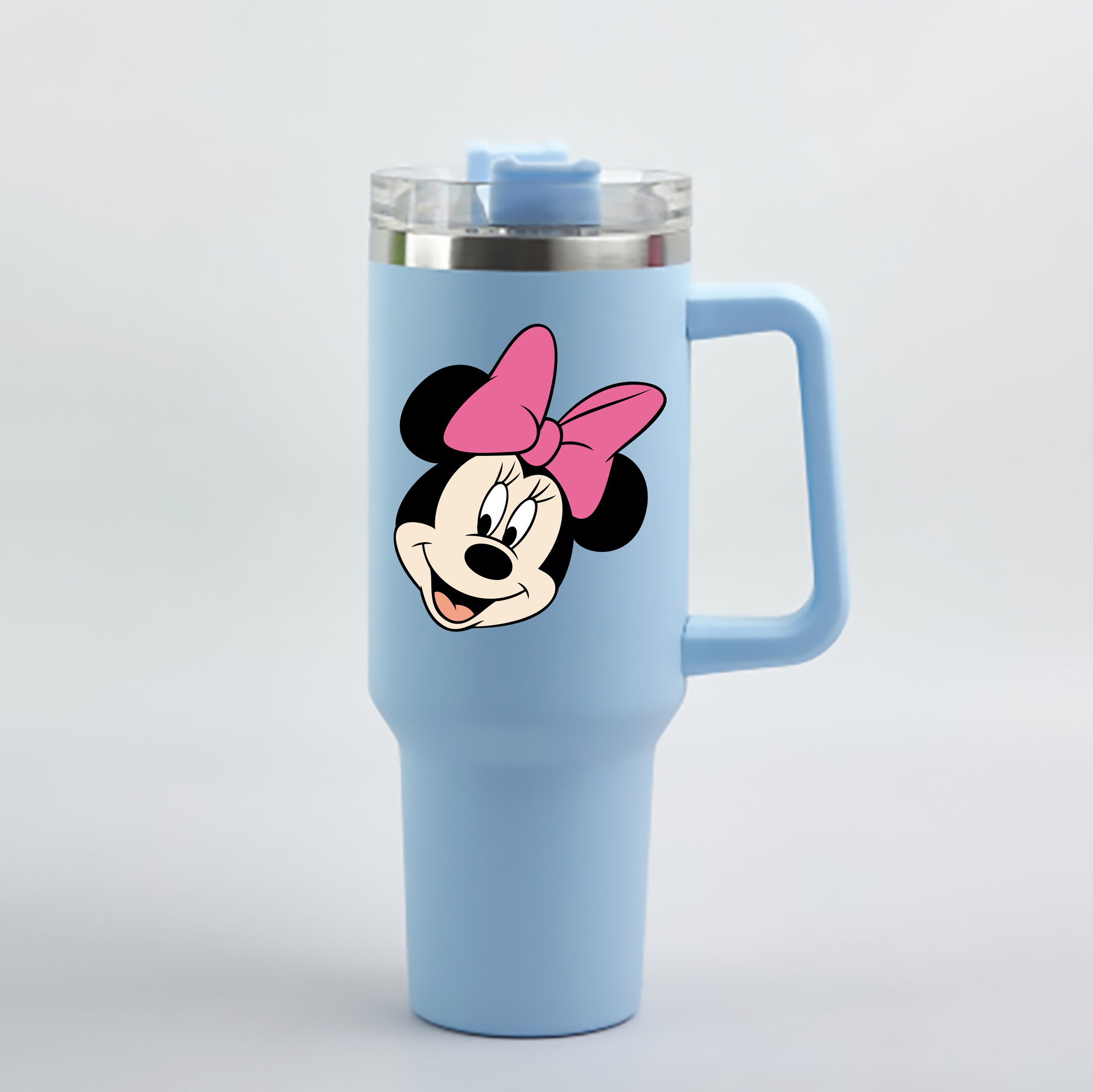 （画像用） ミッキーマウス Mickey Mouse 1200mL車用タンブラー - クリスタルステッカー（プラスチックストロー付き）