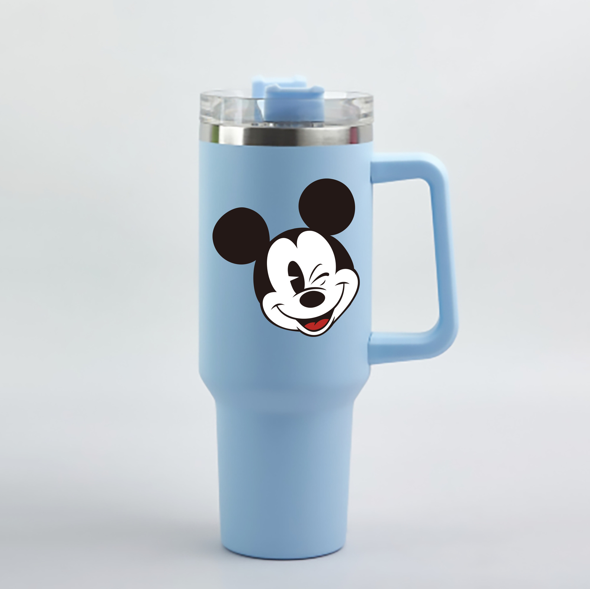 ミッキーマウス Mickey Mouse 1200mL車用タンブラー - クリスタルステッカー（プラスチックストロー付き）