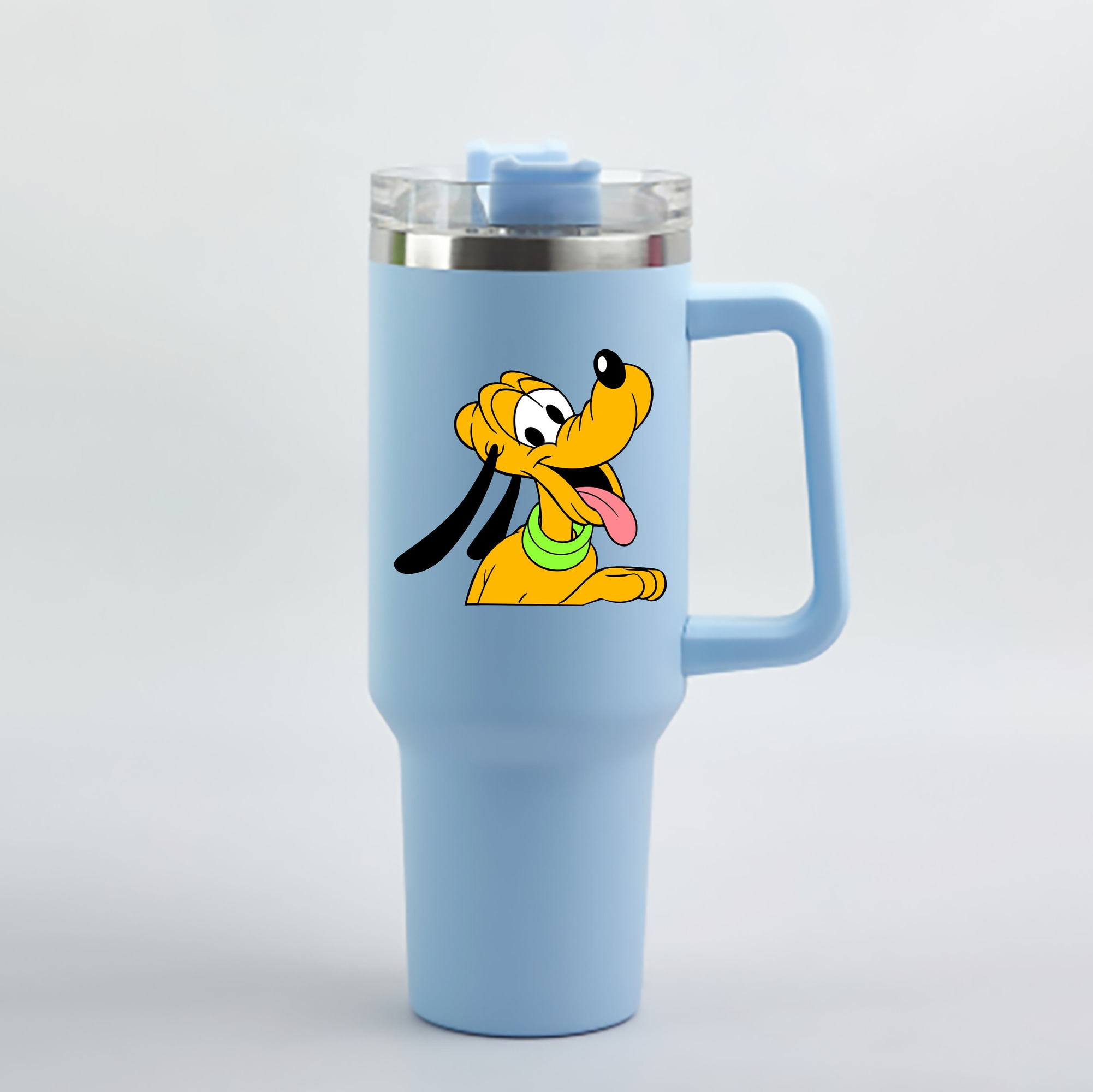 （画像用） ミッキーマウス Mickey Mouse 1200mL車用タンブラー - クリスタルステッカー（プラスチックストロー付き）