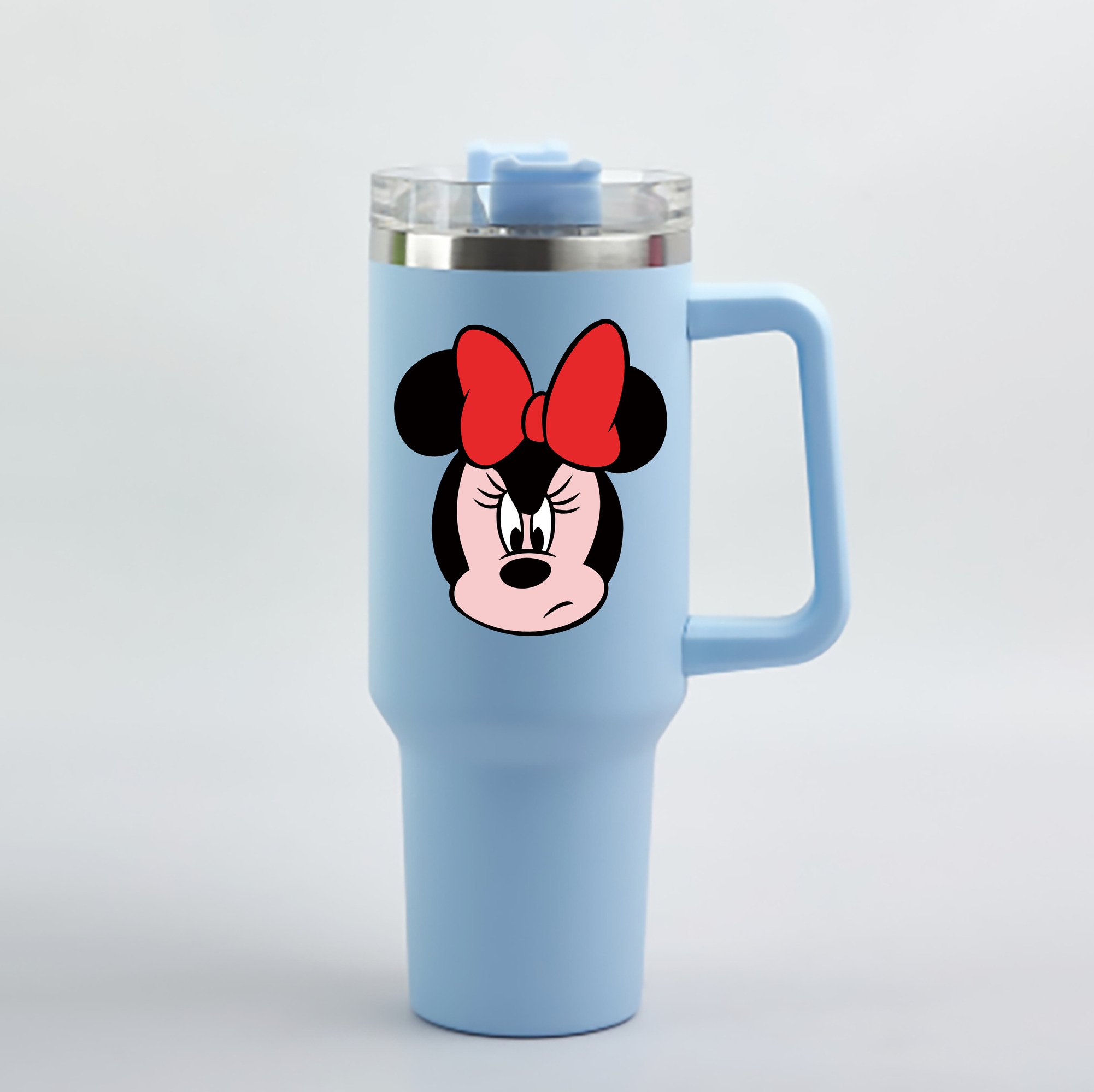 （画像用） ミッキーマウス Mickey Mouse 1200mL車用タンブラー - クリスタルステッカー（プラスチックストロー付き）