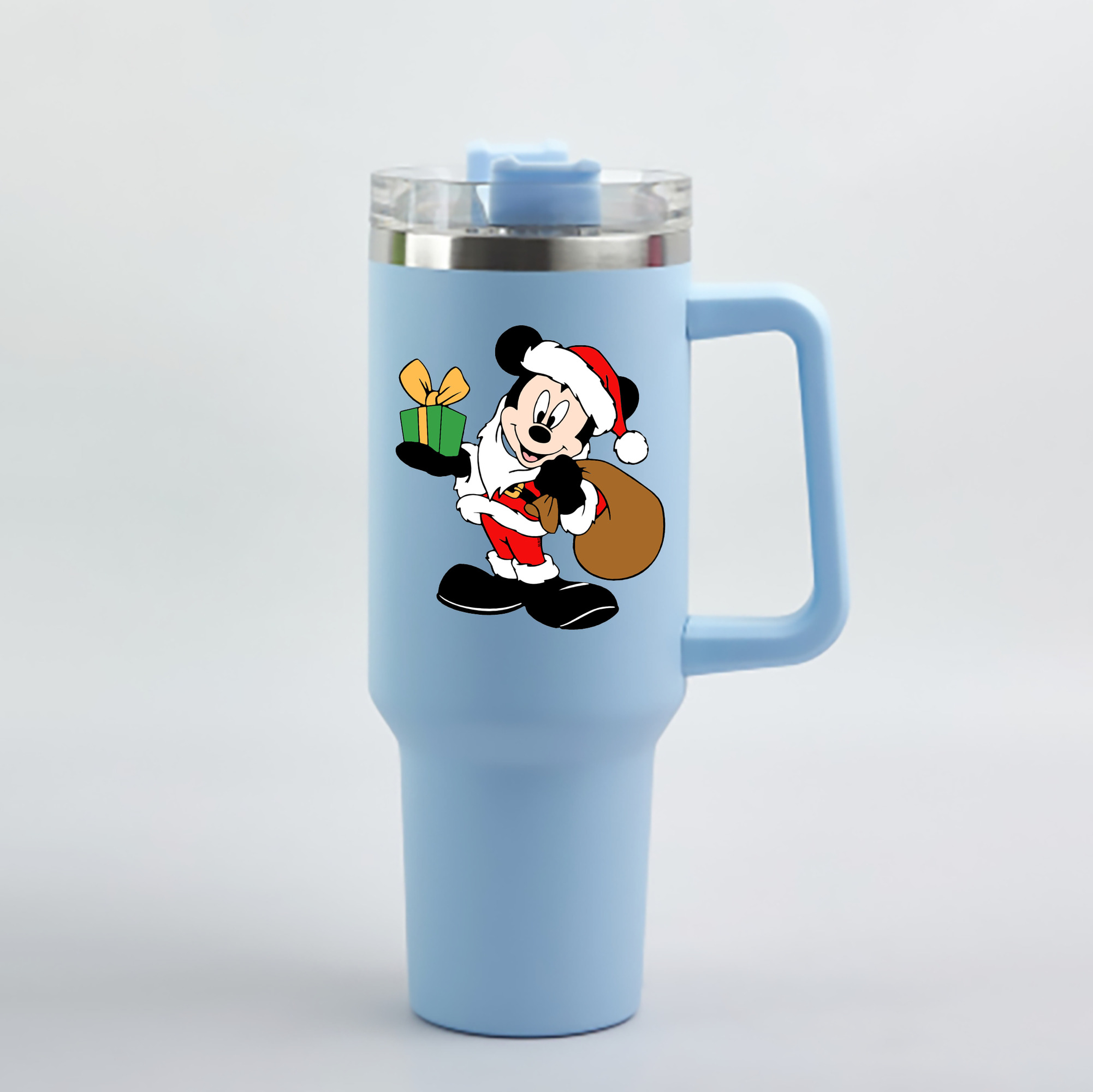 （画像用） ミッキーマウス Mickey Mouse 1200mL車用タンブラー - クリスタルステッカー（プラスチックストロー付き）