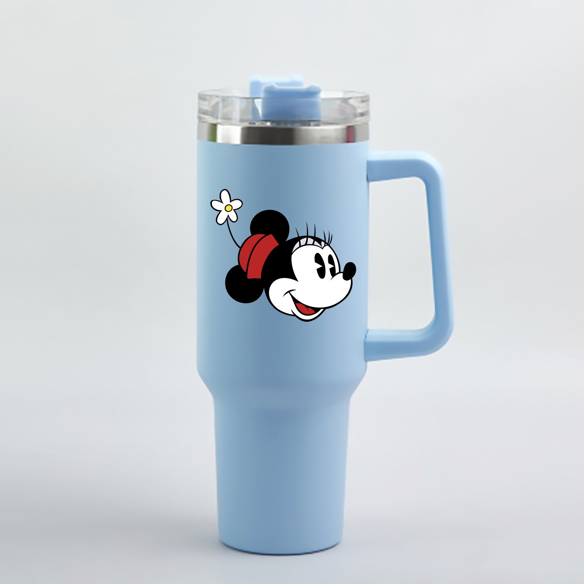 （画像用） ミッキーマウス Mickey Mouse 1200mL車用タンブラー - クリスタルステッカー（プラスチックストロー付き）