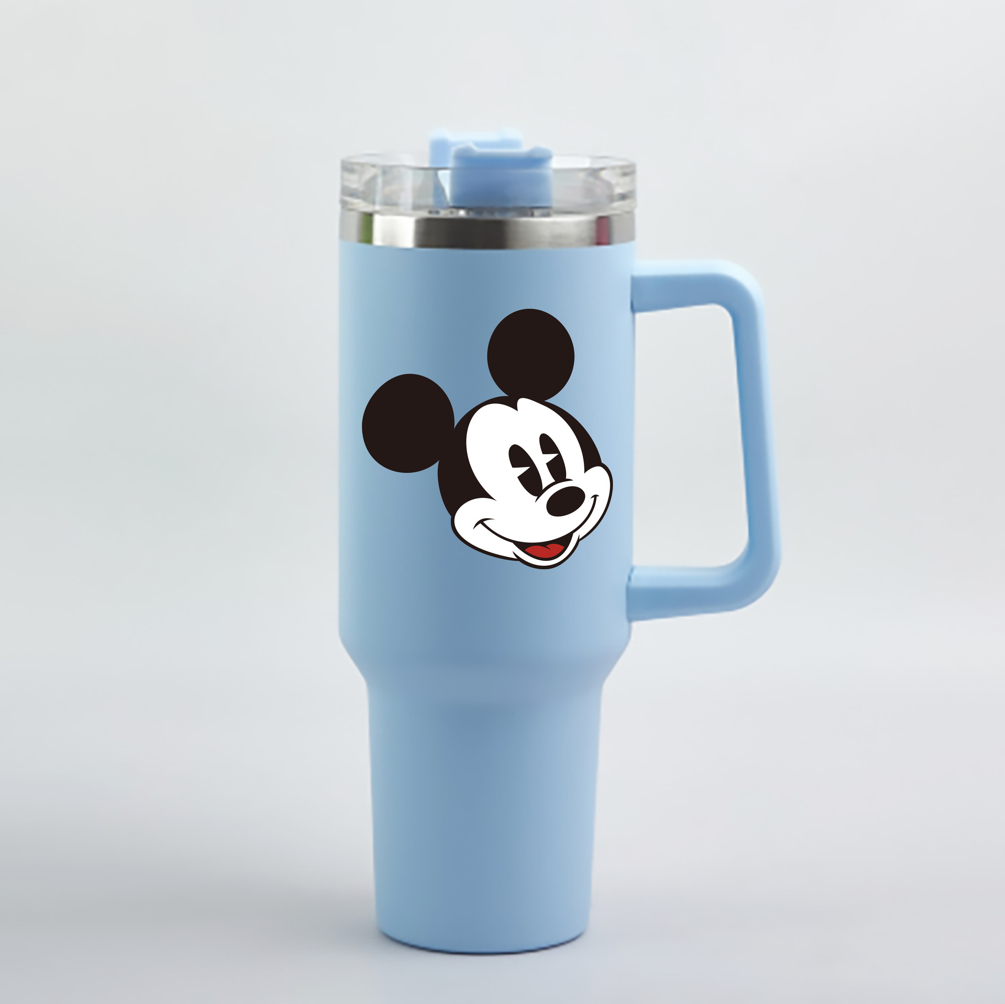 （画像用） ミッキーマウス Mickey Mouse 1200mL車用タンブラー - クリスタルステッカー（プラスチックストロー付き）