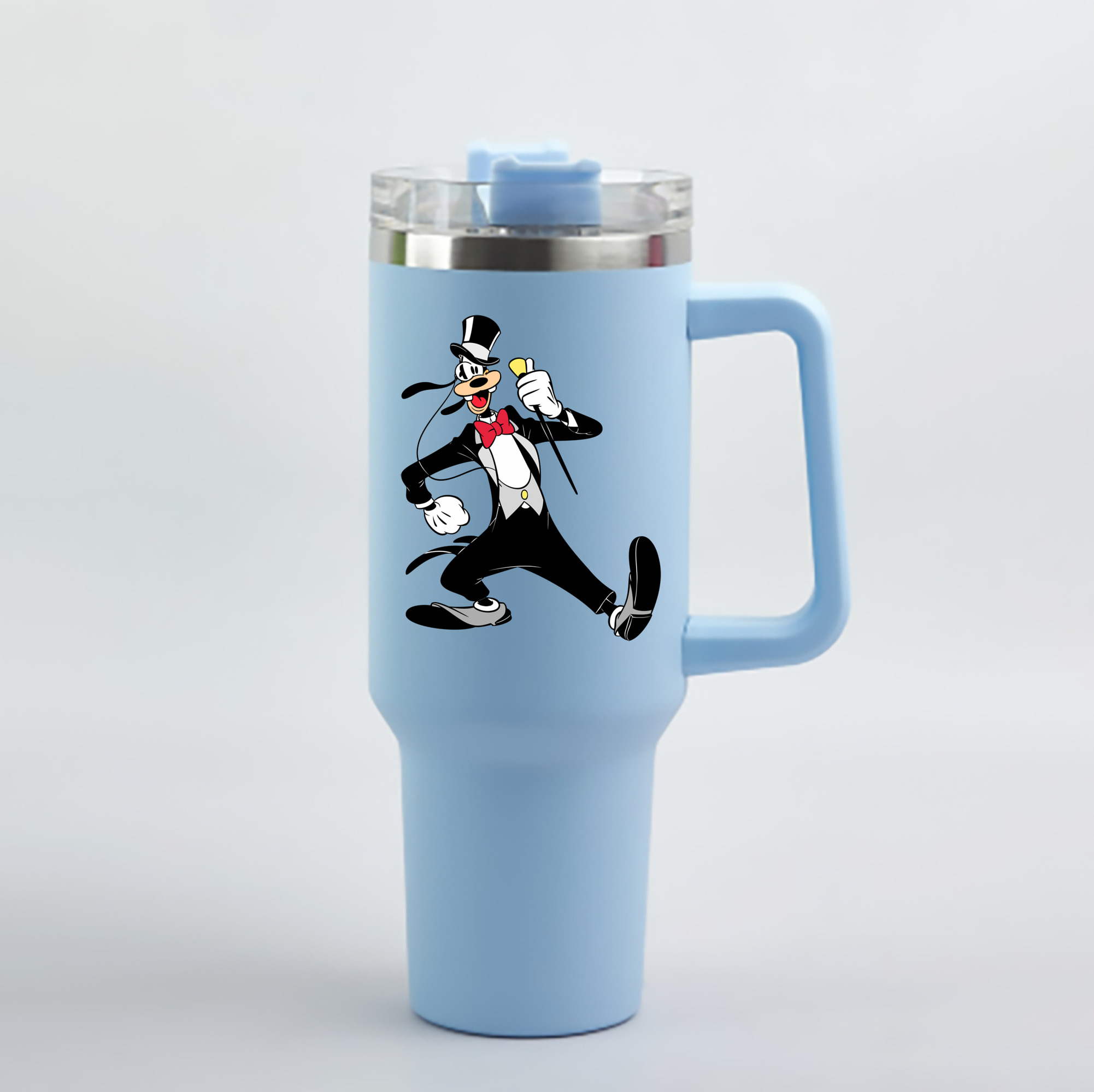 （画像用） ミッキーマウス Mickey Mouse 1200mL車用タンブラー - クリスタルステッカー（プラスチックストロー付き）