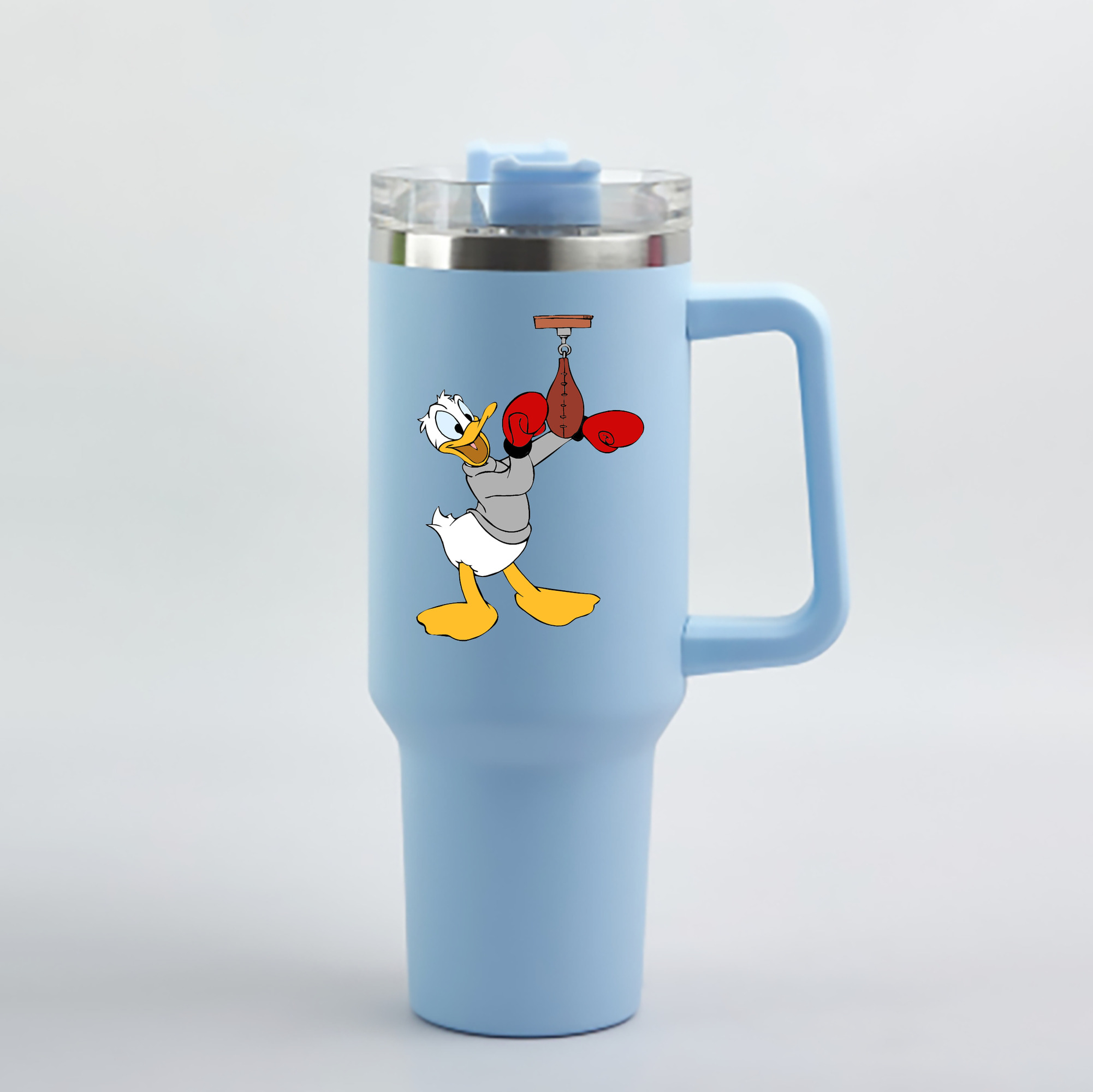 （画像用） ミッキーマウス Mickey Mouse 1200mL車用タンブラー - クリスタルステッカー（プラスチックストロー付き）