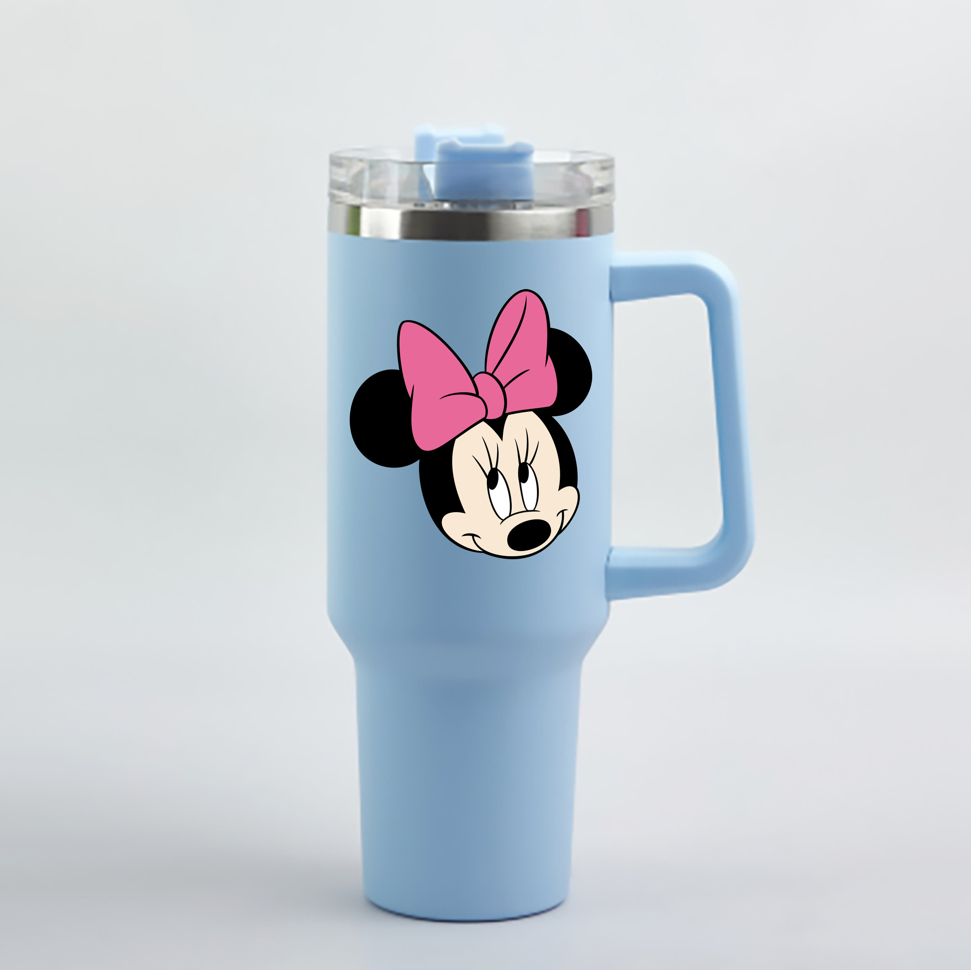 （画像用） ミッキーマウス Mickey Mouse 1200mL車用タンブラー - クリスタルステッカー（プラスチックストロー付き）