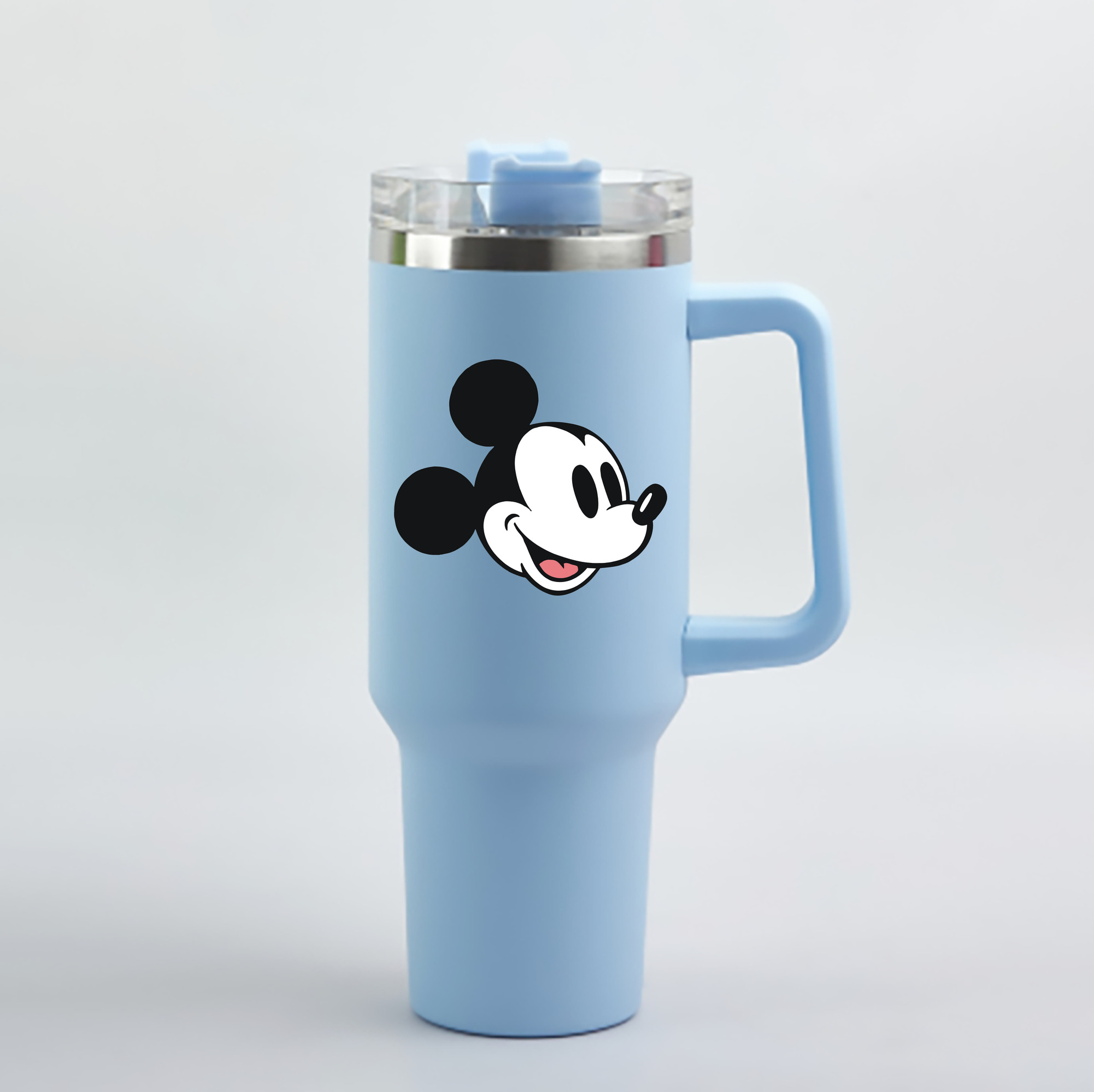 （画像用） ミッキーマウス Mickey Mouse 1200mL車用タンブラー - クリスタルステッカー（プラスチックストロー付き）