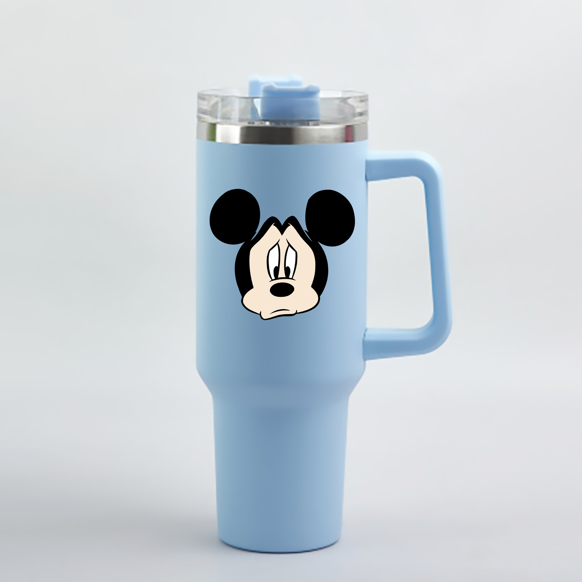（画像用） ミッキーマウス Mickey Mouse 1200mL車用タンブラー - クリスタルステッカー（プラスチックストロー付き）