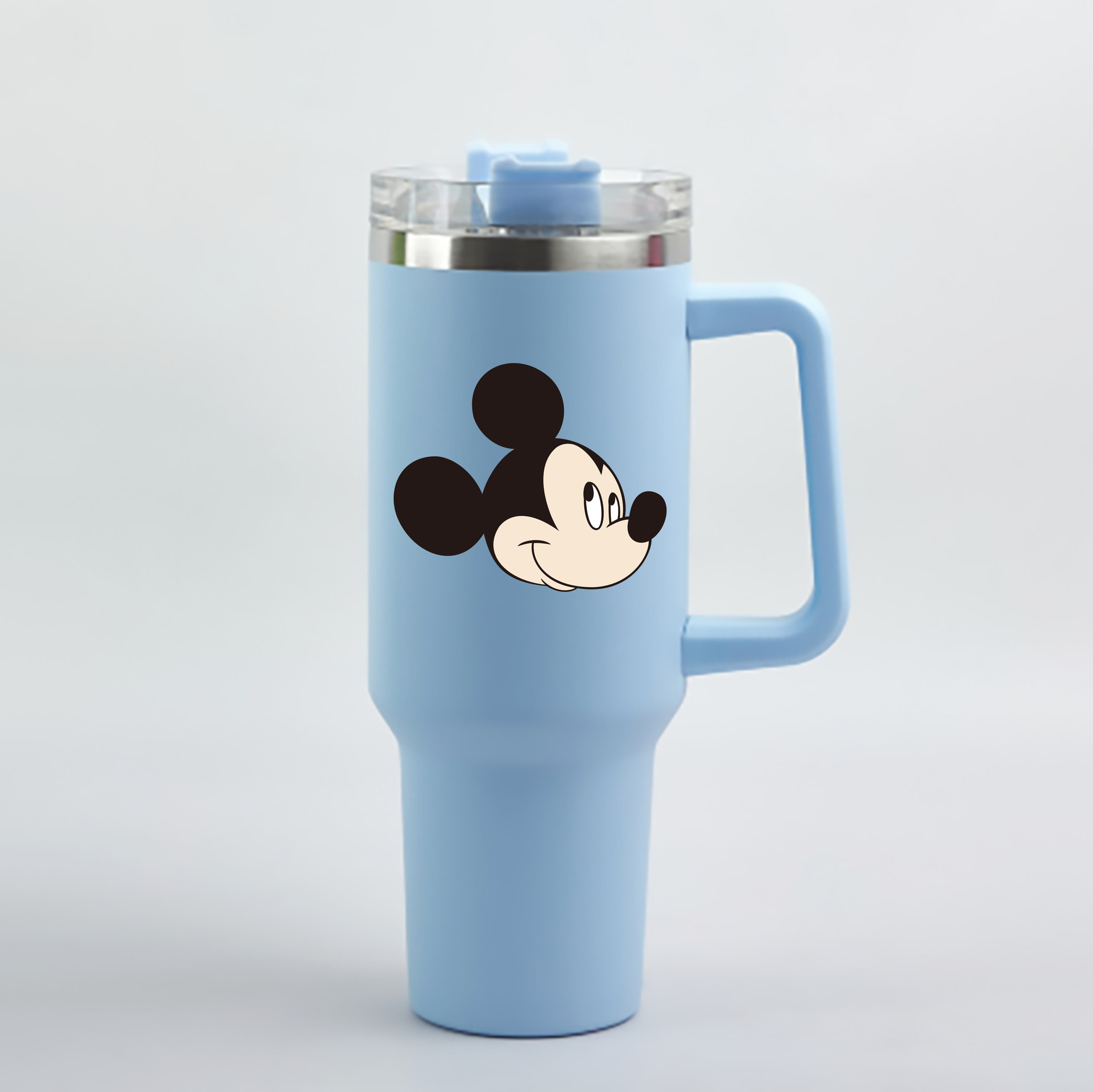 （画像用） ミッキーマウス Mickey Mouse 1200mL車用タンブラー - クリスタルステッカー（プラスチックストロー付き）