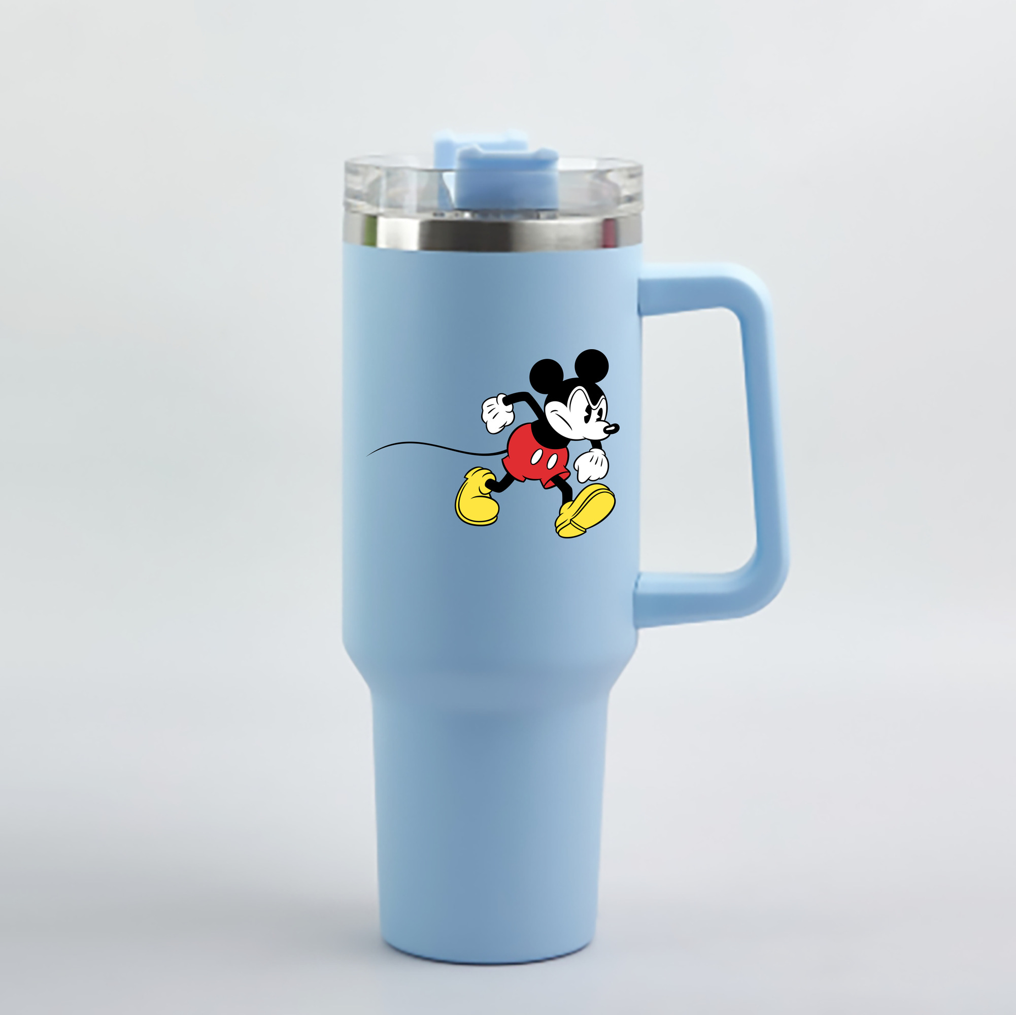 （画像用） ミッキーマウス Mickey Mouse 1200mL車用タンブラー - クリスタルステッカー（プラスチックストロー付き）