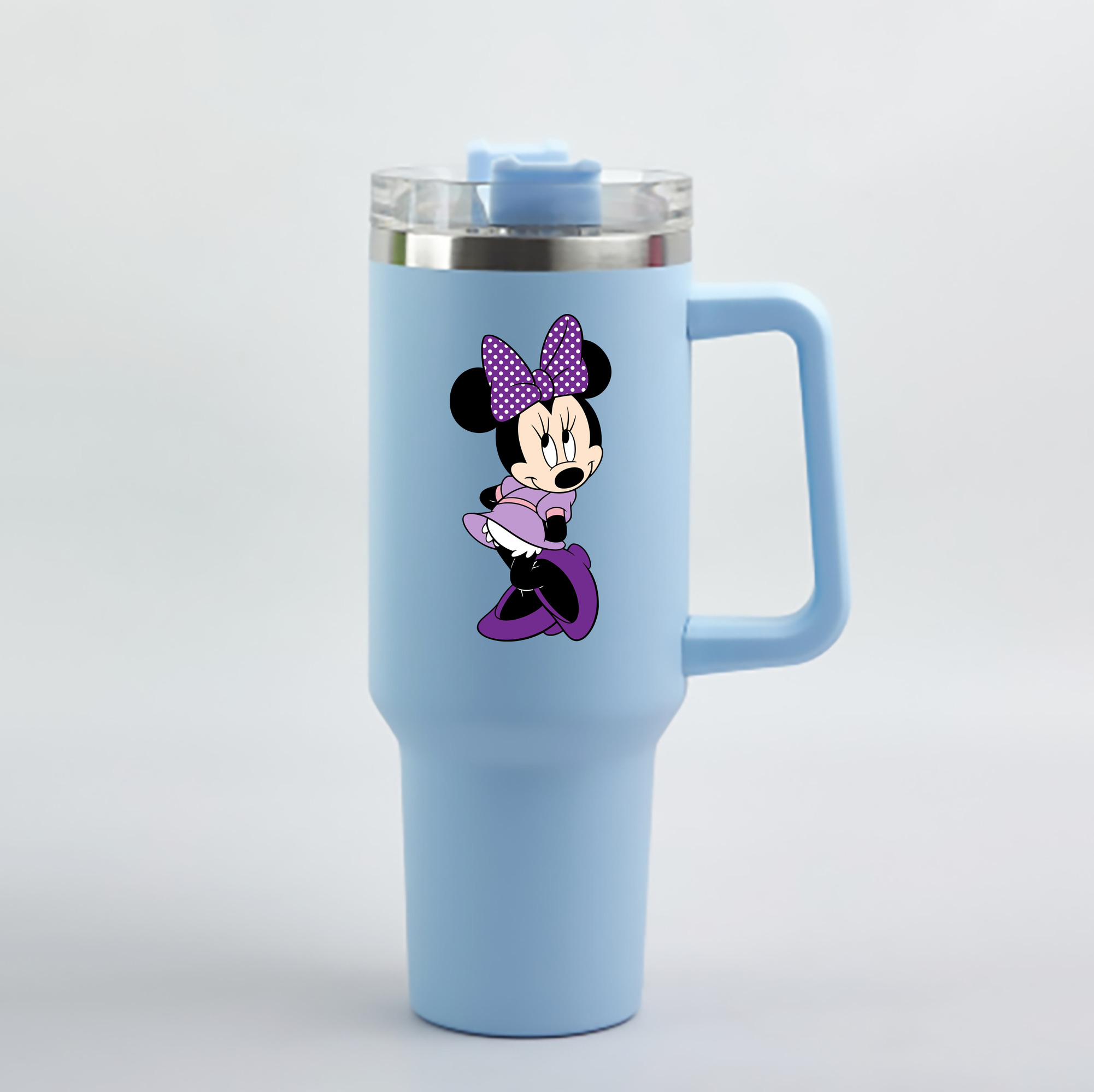 （画像用） ミッキーマウス Mickey Mouse 1200mL車用タンブラー - クリスタルステッカー（プラスチックストロー付き）