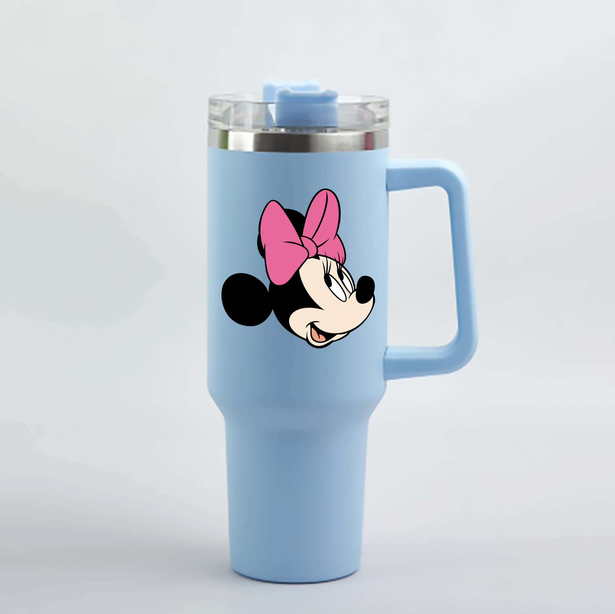 （画像用） ミッキーマウス Mickey Mouse 1200mL車用タンブラー - クリスタルステッカー（プラスチックストロー付き）
