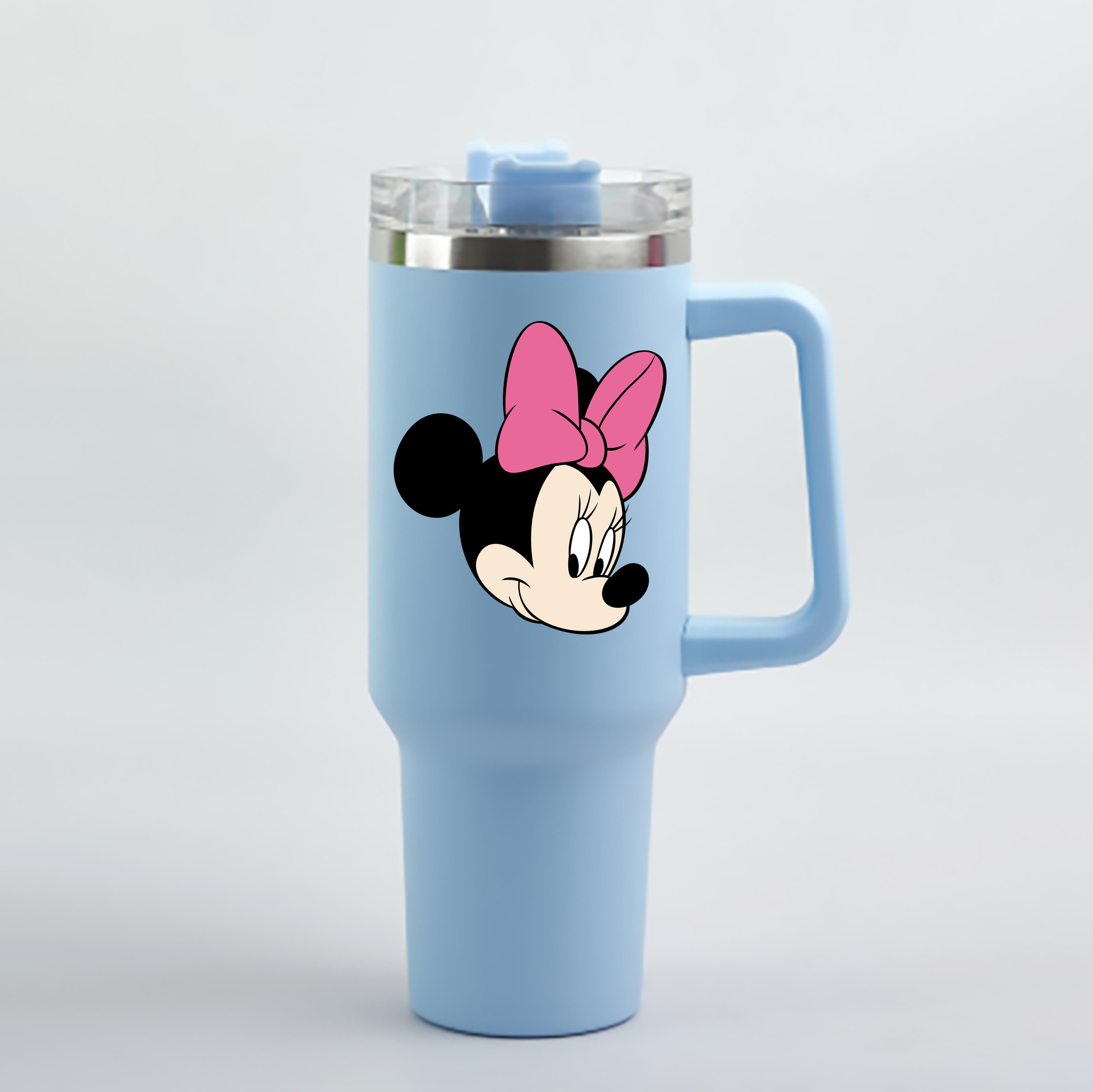（画像用） ミッキーマウス Mickey Mouse 1200mL車用タンブラー - クリスタルステッカー（プラスチックストロー付き）