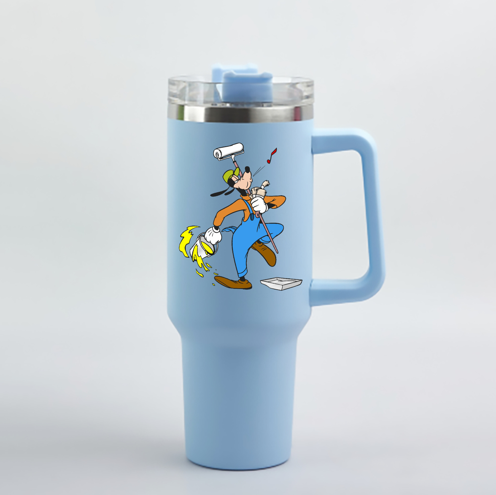 （画像用） ミッキーマウス Mickey Mouse 1200mL車用タンブラー - クリスタルステッカー（プラスチックストロー付き）