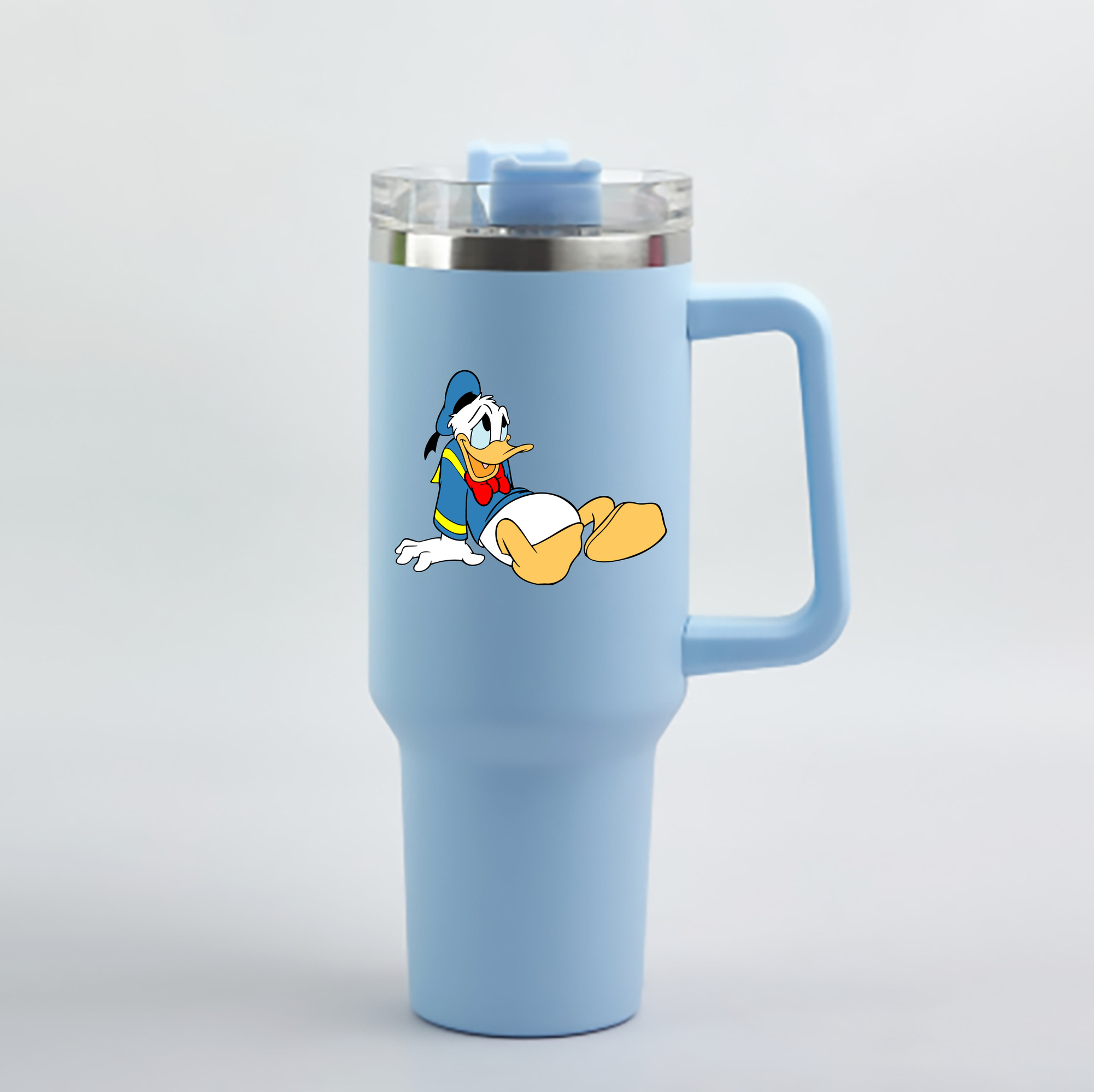 （画像用） ミッキーマウス Mickey Mouse 1200mL車用タンブラー - クリスタルステッカー（プラスチックストロー付き）