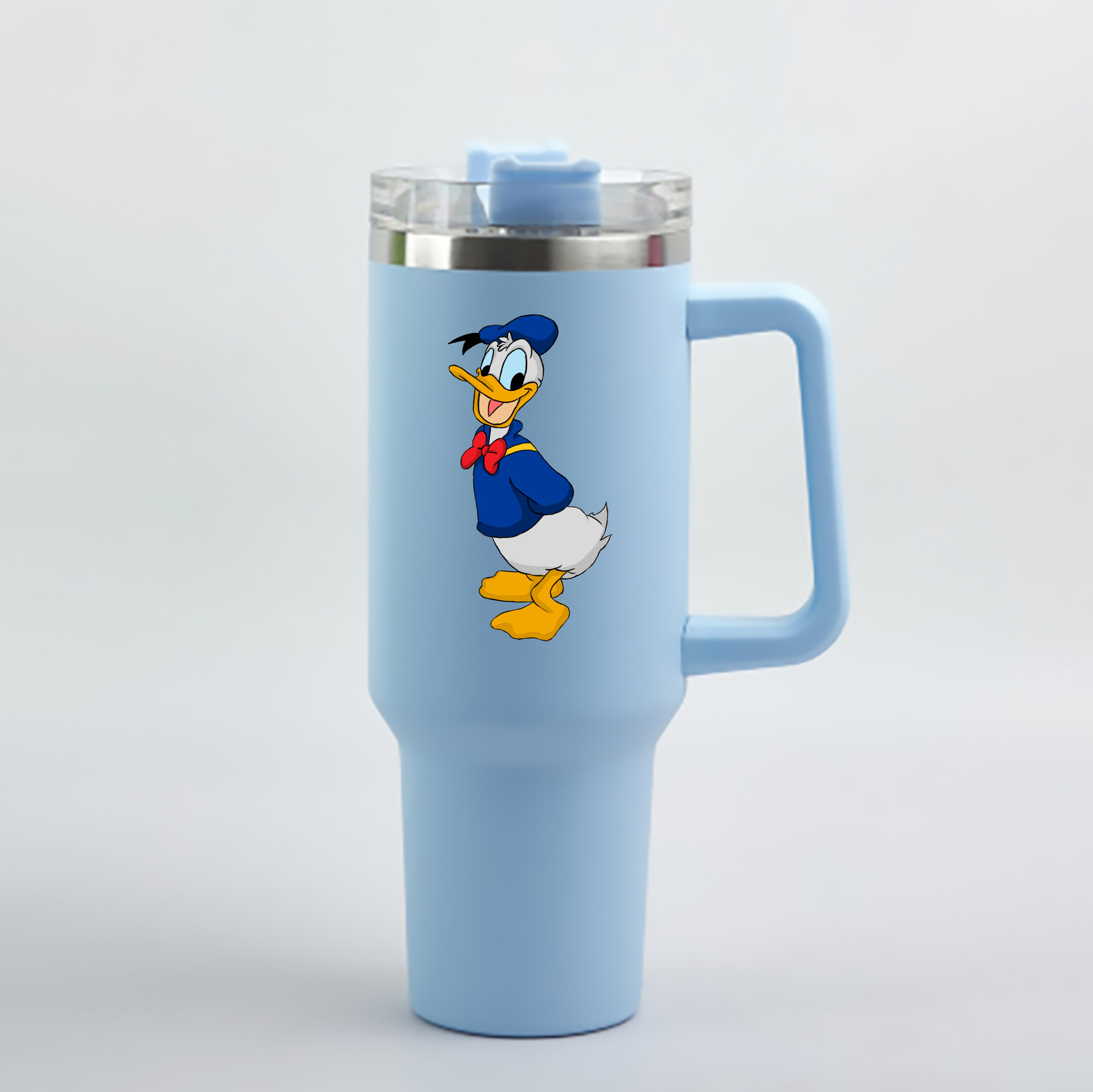 （画像用） ミッキーマウス Mickey Mouse 1200mL車用タンブラー - クリスタルステッカー（プラスチックストロー付き）