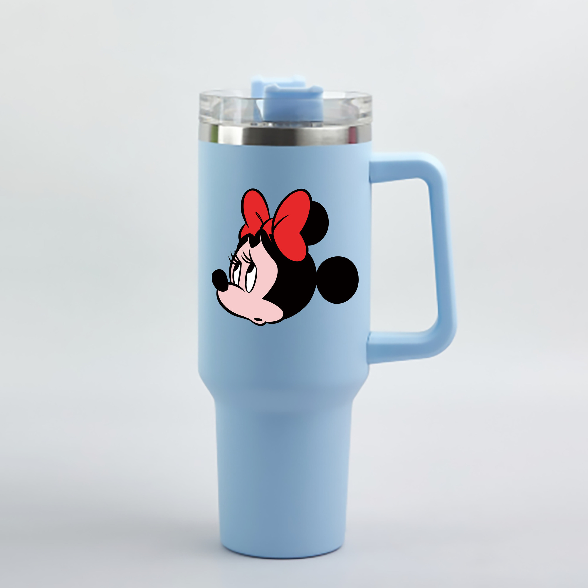（画像用） ミッキーマウス Mickey Mouse 1200mL車用タンブラー - クリスタルステッカー（プラスチックストロー付き）