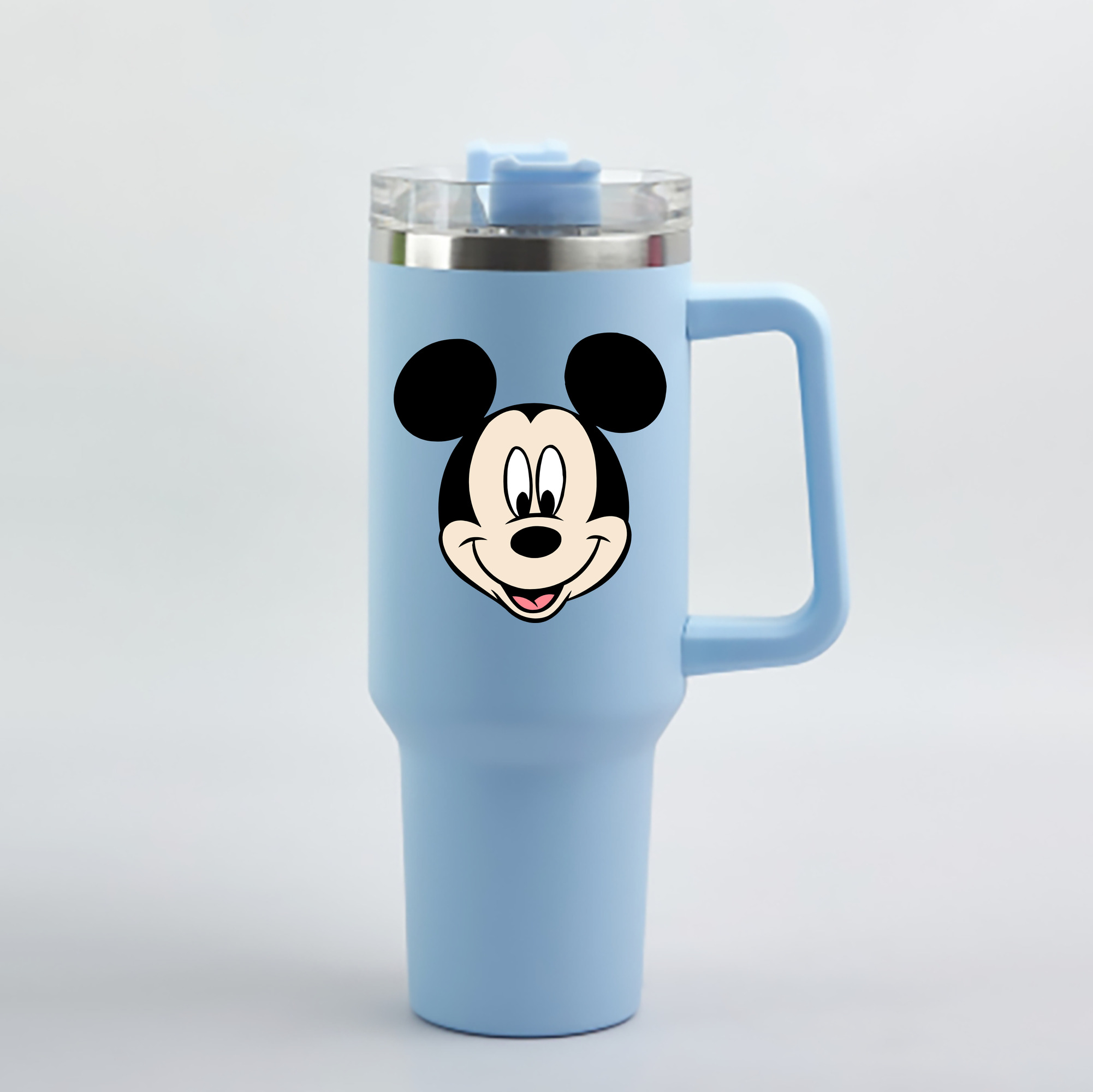 （画像用） ミッキーマウス Mickey Mouse 1200mL車用タンブラー - クリスタルステッカー（プラスチックストロー付き）