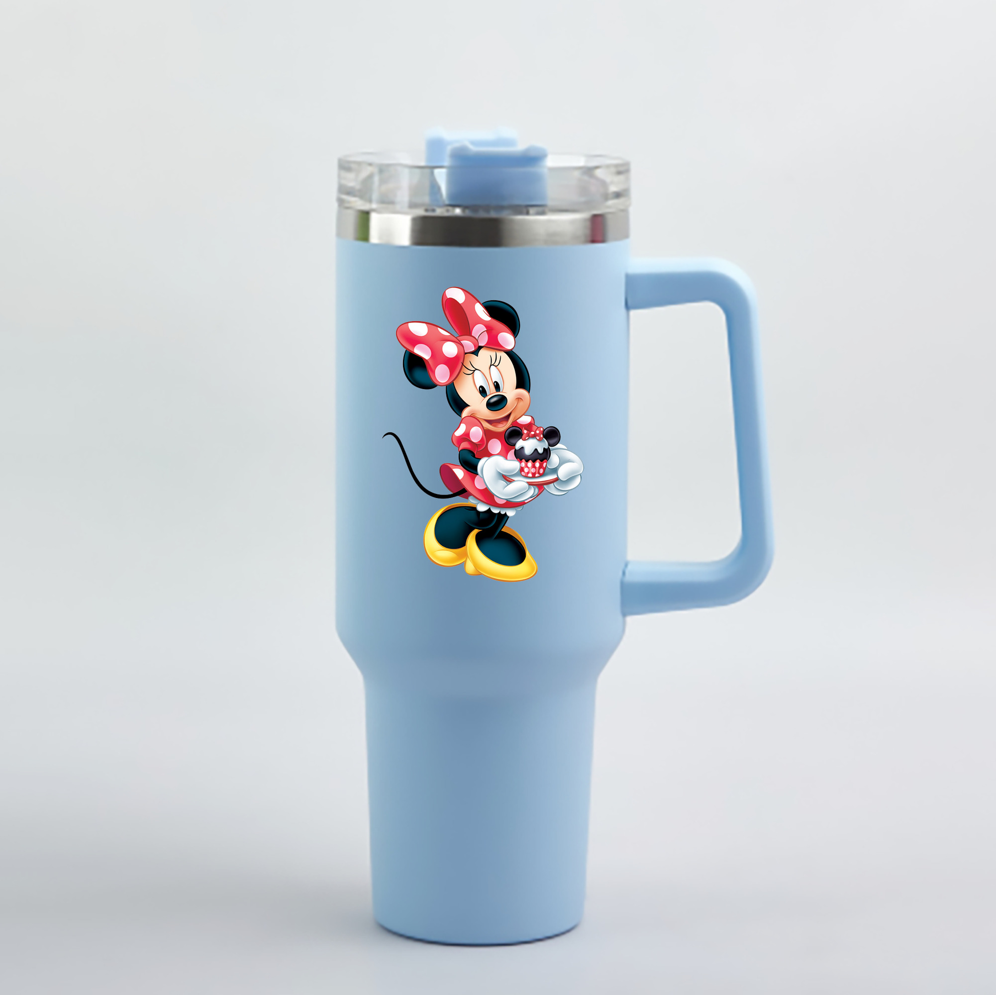 （画像用） ミッキーマウス Mickey Mouse 1200mL車用タンブラー - クリスタルステッカー（プラスチックストロー付き）