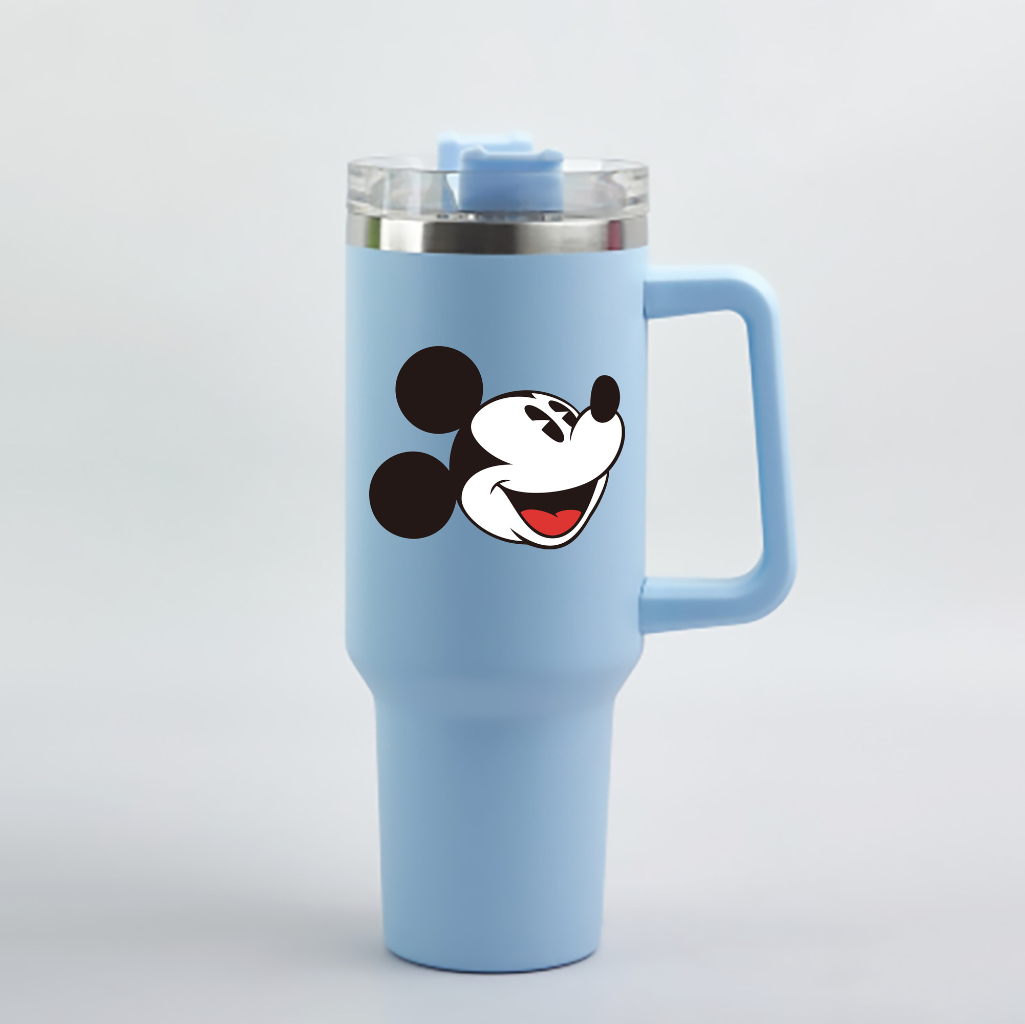ミッキーマウス Mickey Mouse 1200mL車用タンブラー - クリスタルステッカー（プラスチックストロー付き）